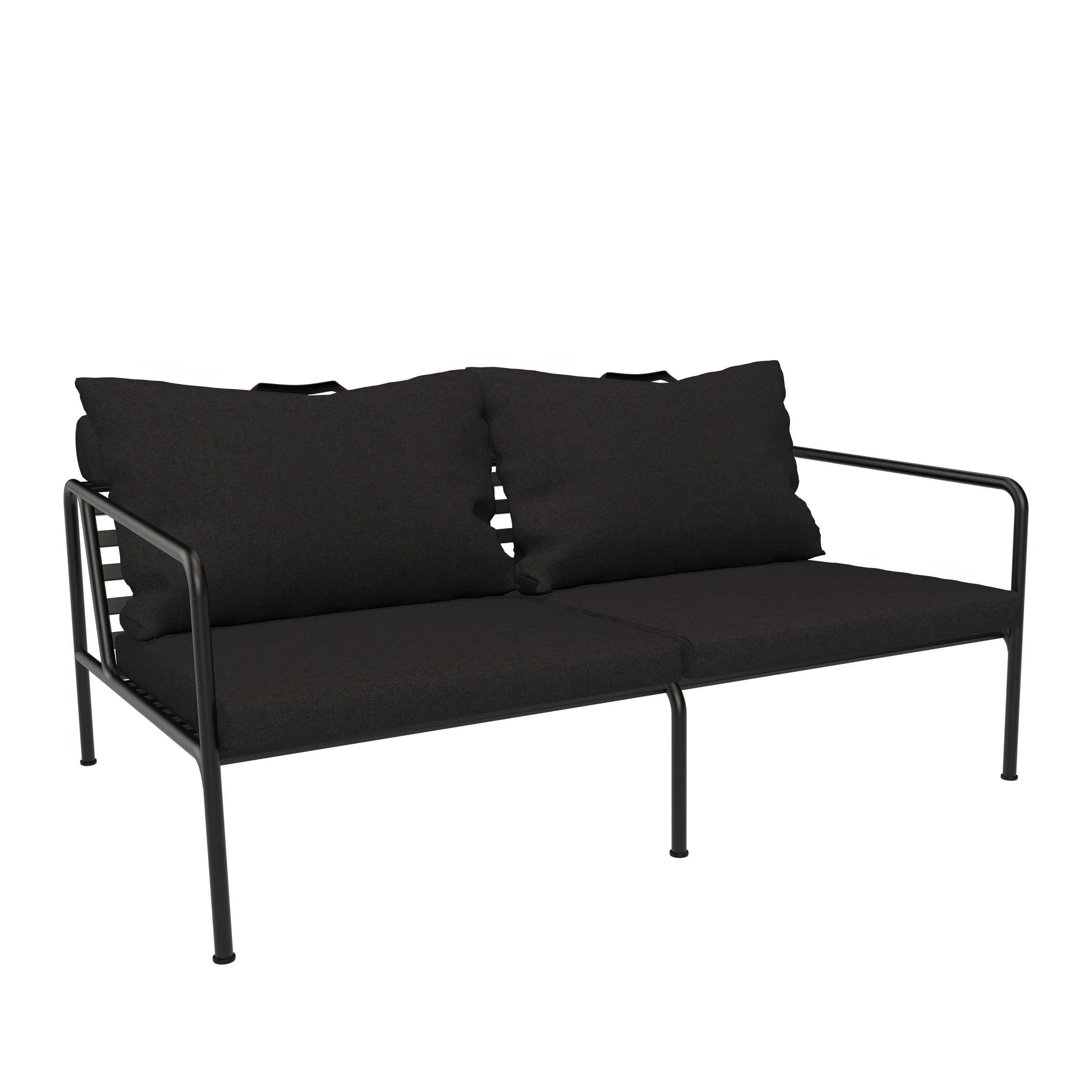 Houe // AVON 2-seater - Outdoor sofa, black frame, Char cushion