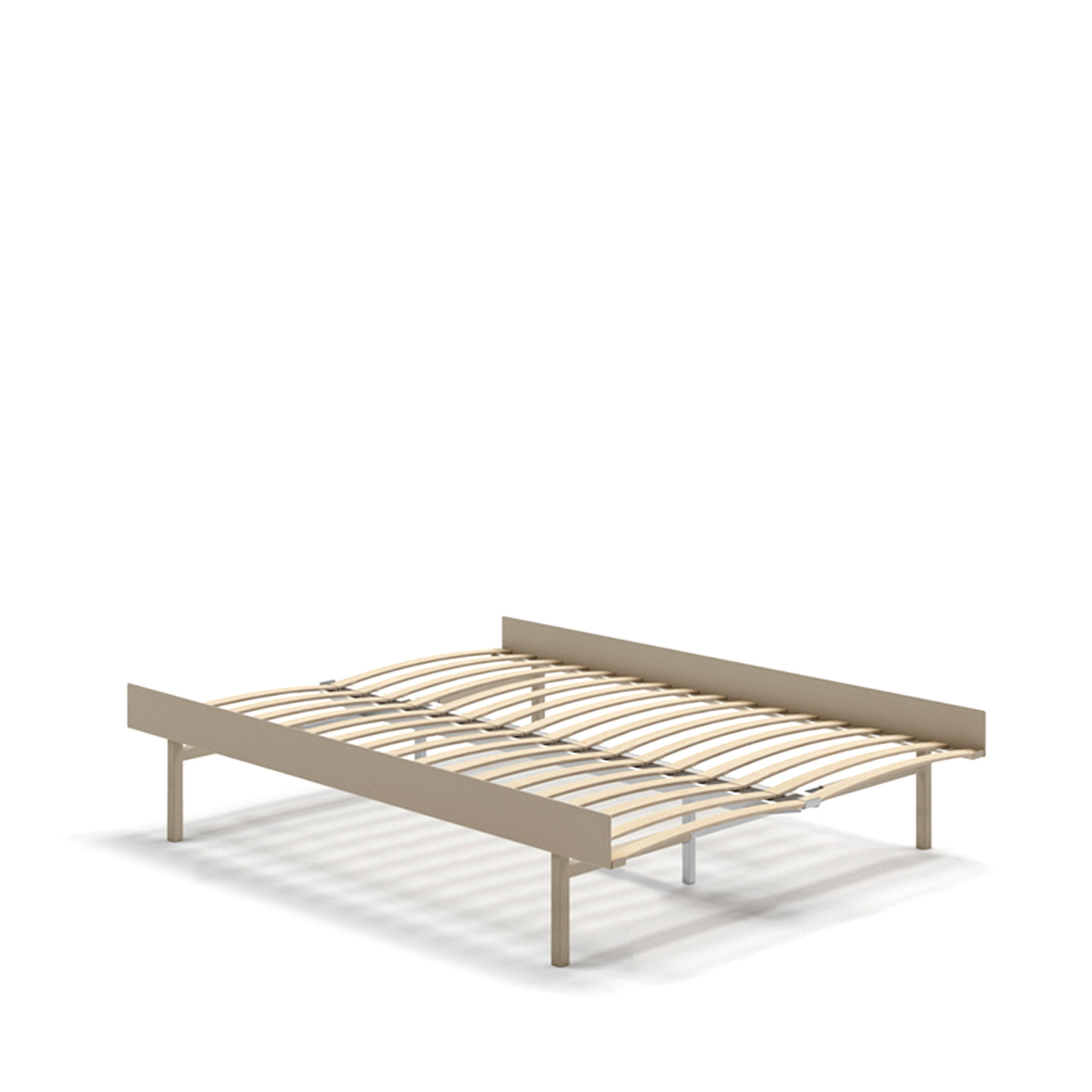 MOEBE // BED 90-180 CM (TALL) - SAND | NO SLATS | 1x SIDE TABLE