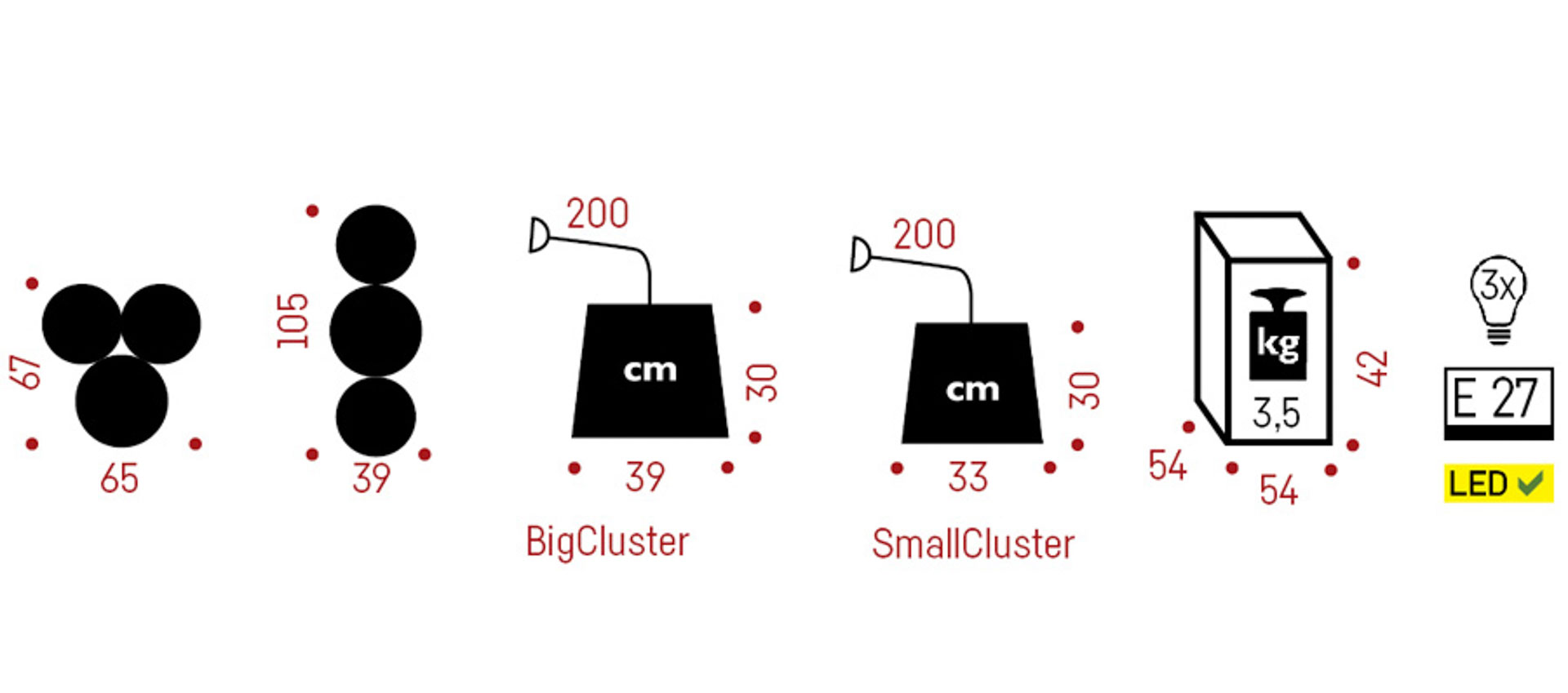 frauMaier // Cluster (3 shades) - Pendelleuchte, blau frauMaier // Cluster (3 shades) - Pendelleuchte, blau
