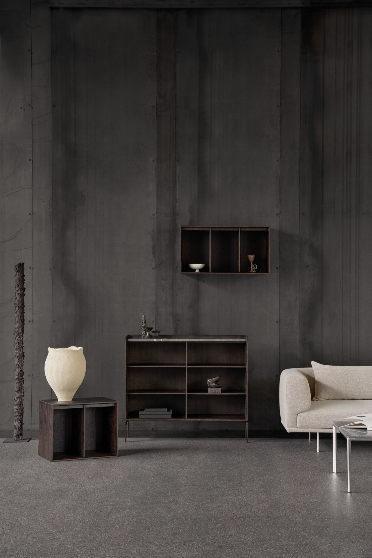 VIPP 675 // Cabinet H3 - Dark oak case, Pietra grey marble top