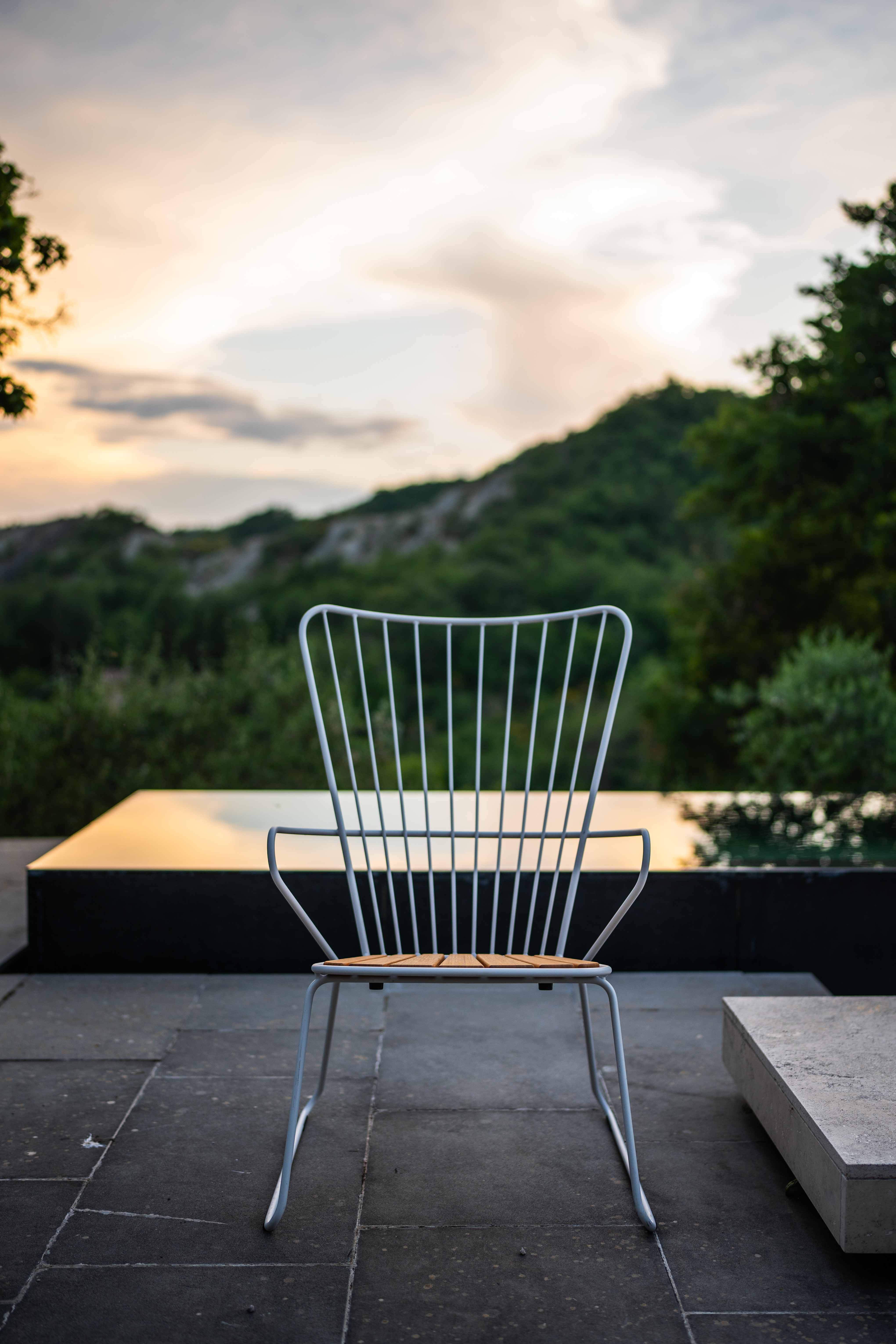 Houe // PAON Dining Chair - garden chair with armrest, White