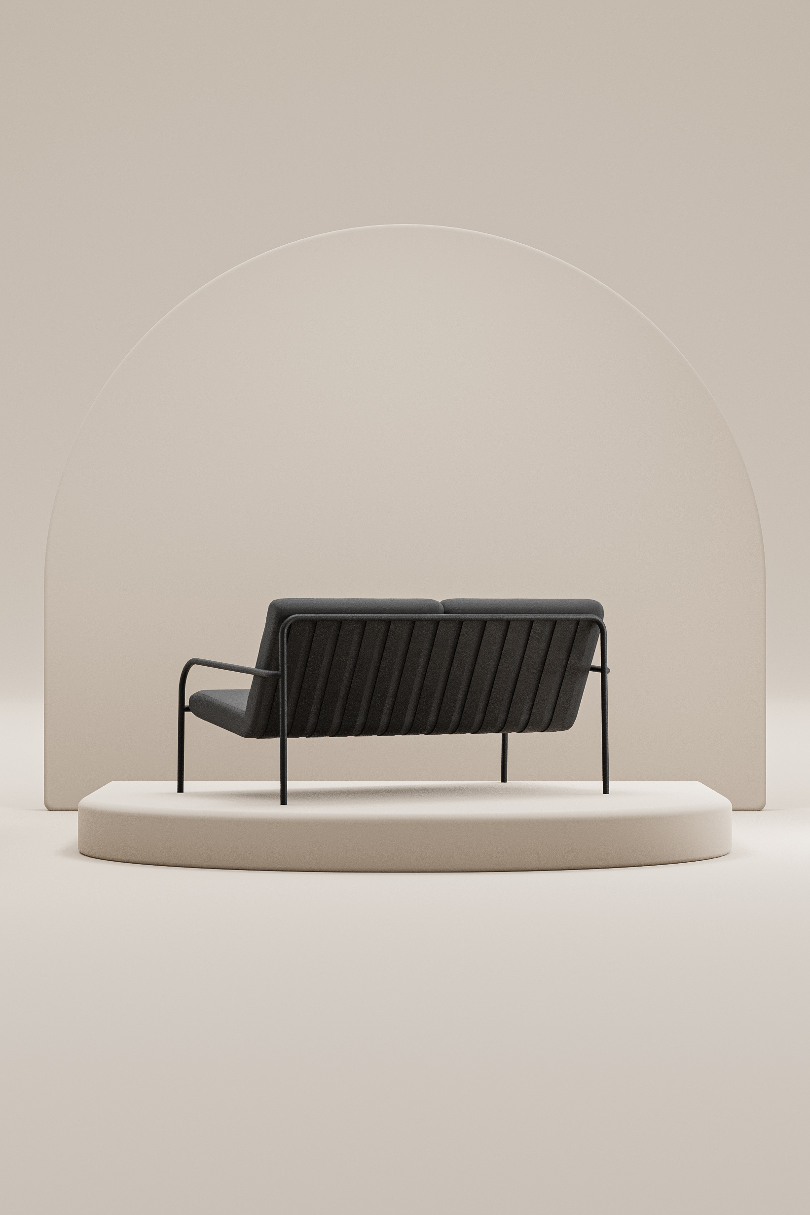 METALLBUDE // CRUZ - LOUNGESOFA | OUTDOOR | BLACK/GRAPHITE