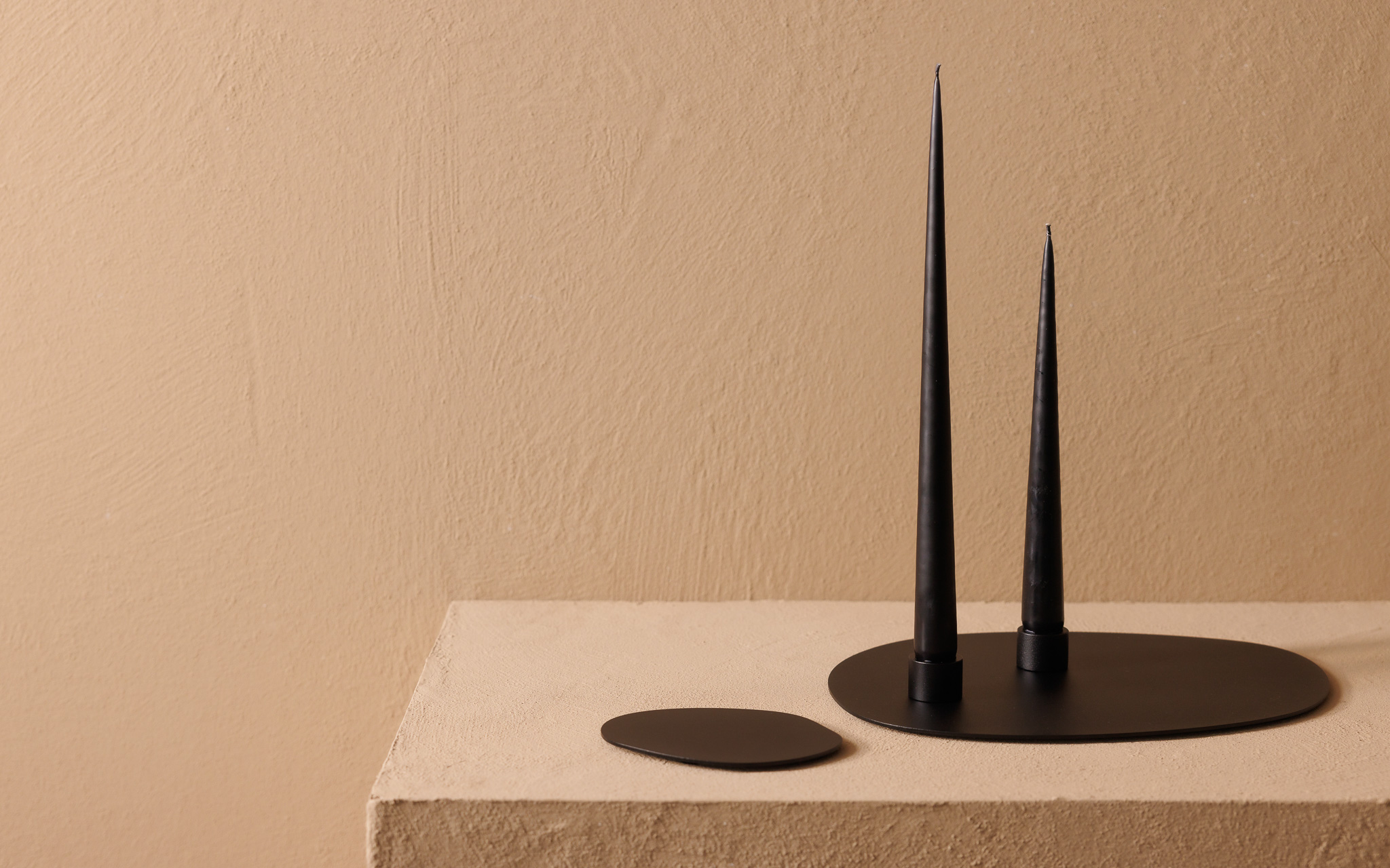 METALLBUDE // NOA L - CANDLE HOLDER | BLACK - 3-PACK