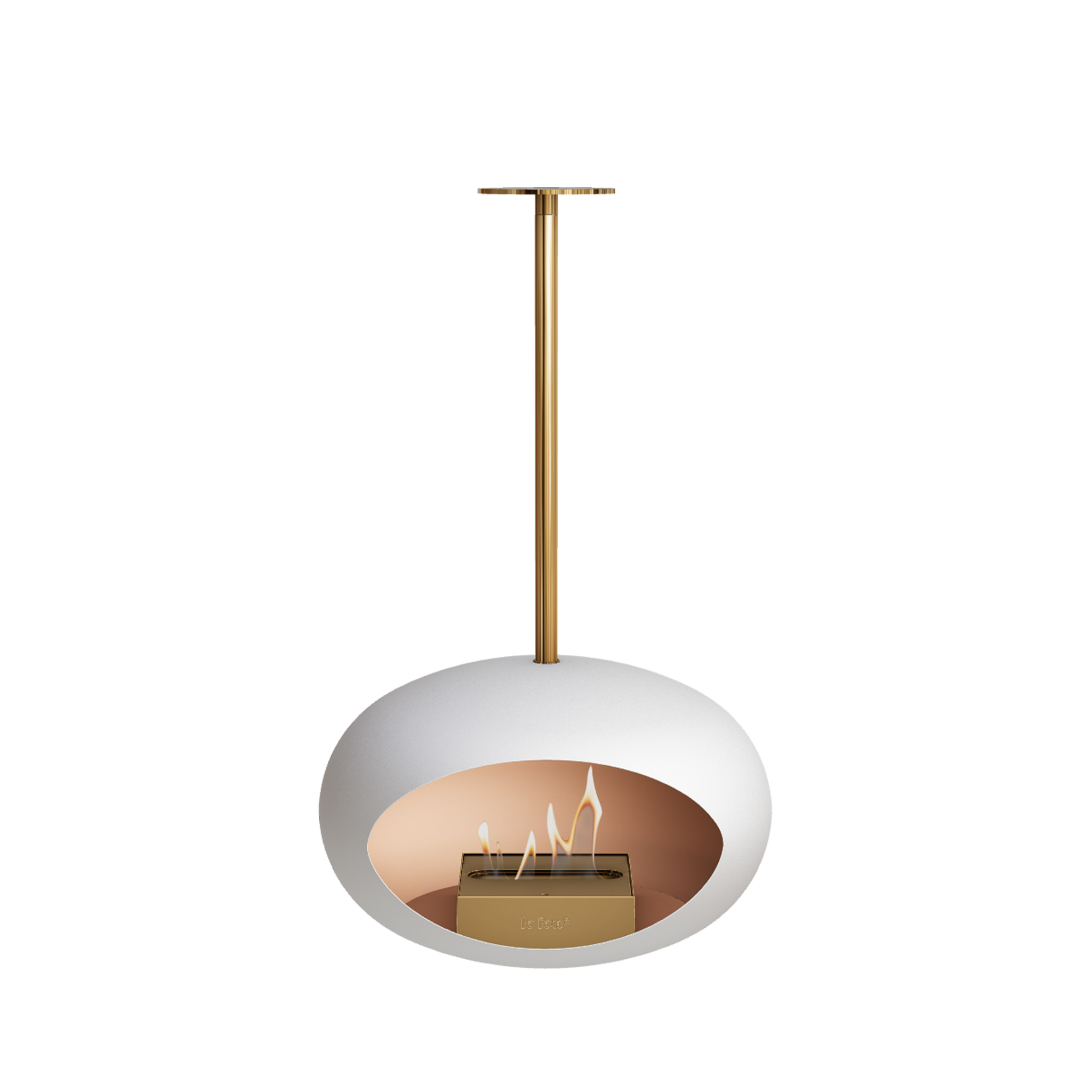 LE FEU // WHITE SKY ETHANOL-CHIMNEY - POLE  ROSEGOLD  | ROSEGOLD BURNER |  100 cm