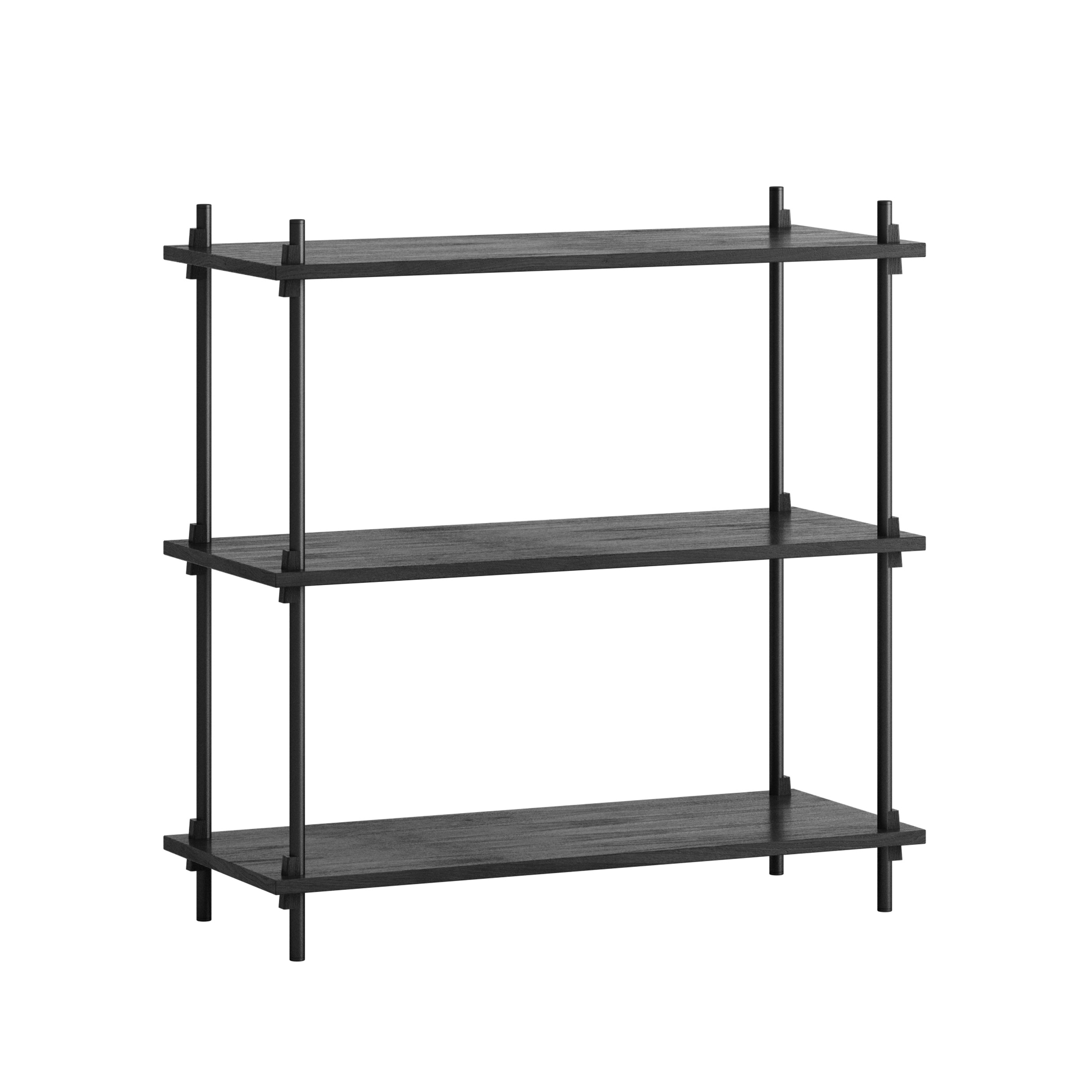 MOEBE // SHELVING SYSTEM - S.85.1.A | 85CM x 86CM |  BLACK SHELVES |  BLACK LEGS