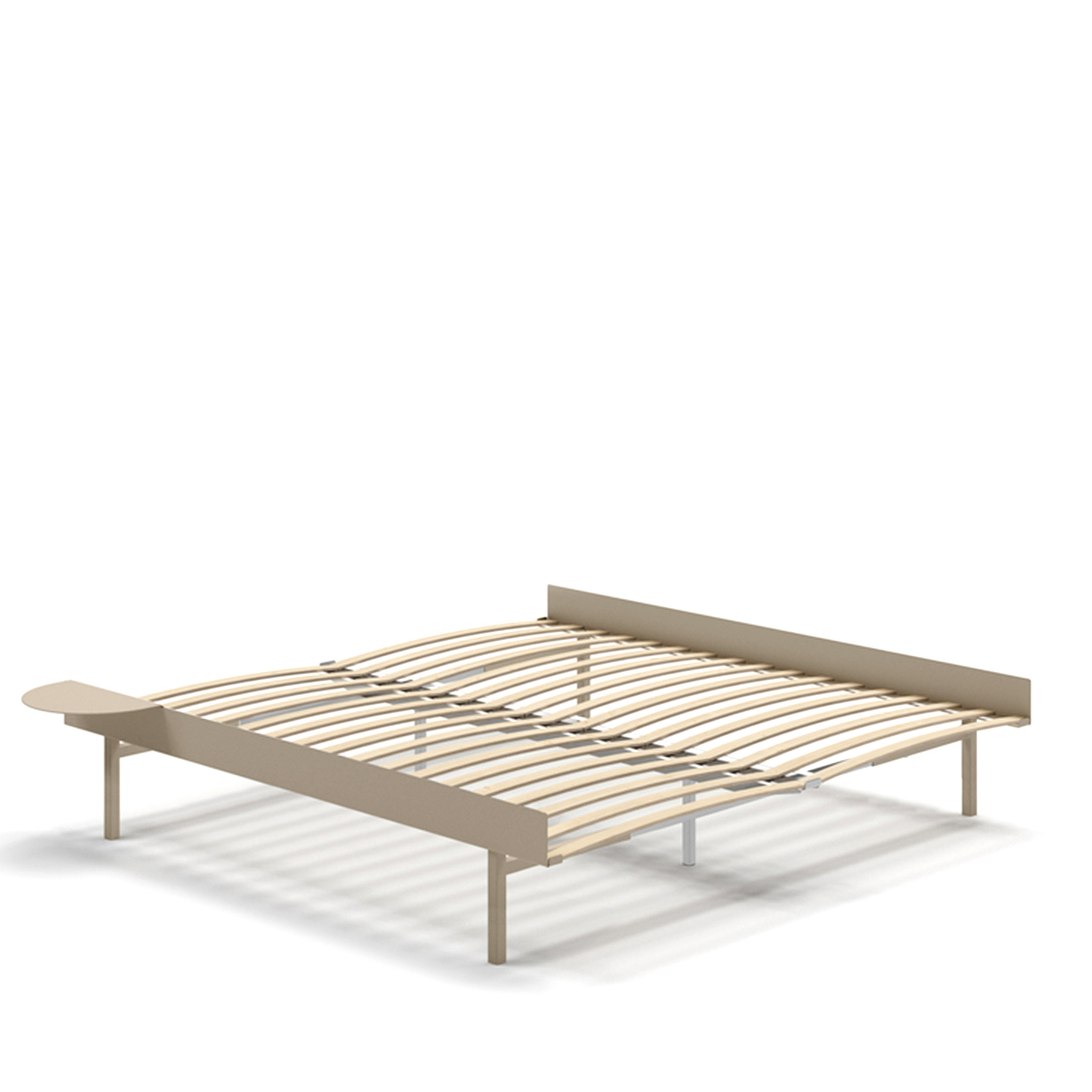 MOEBE // BETT 180 CM  (TALL) - SAND | LATTENROST | 1 x ABLAGE