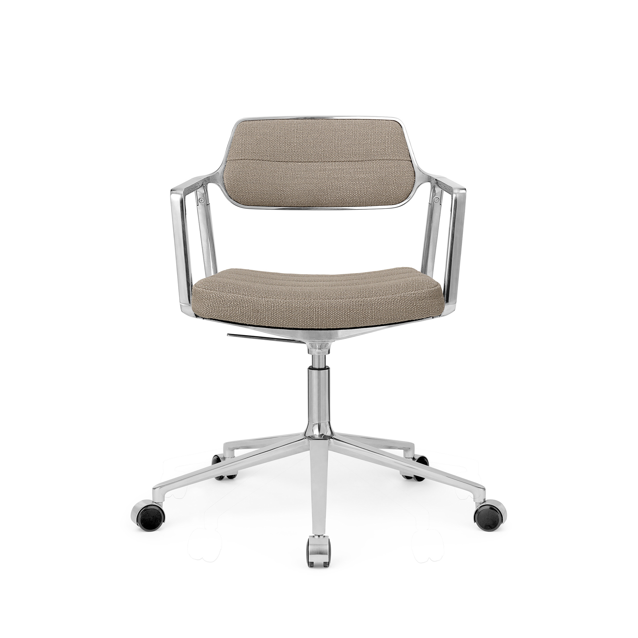 VIPP 453 // SWIVEL CHAIR WITH CASTORS - POL. FRAME, TEXTIL SAND