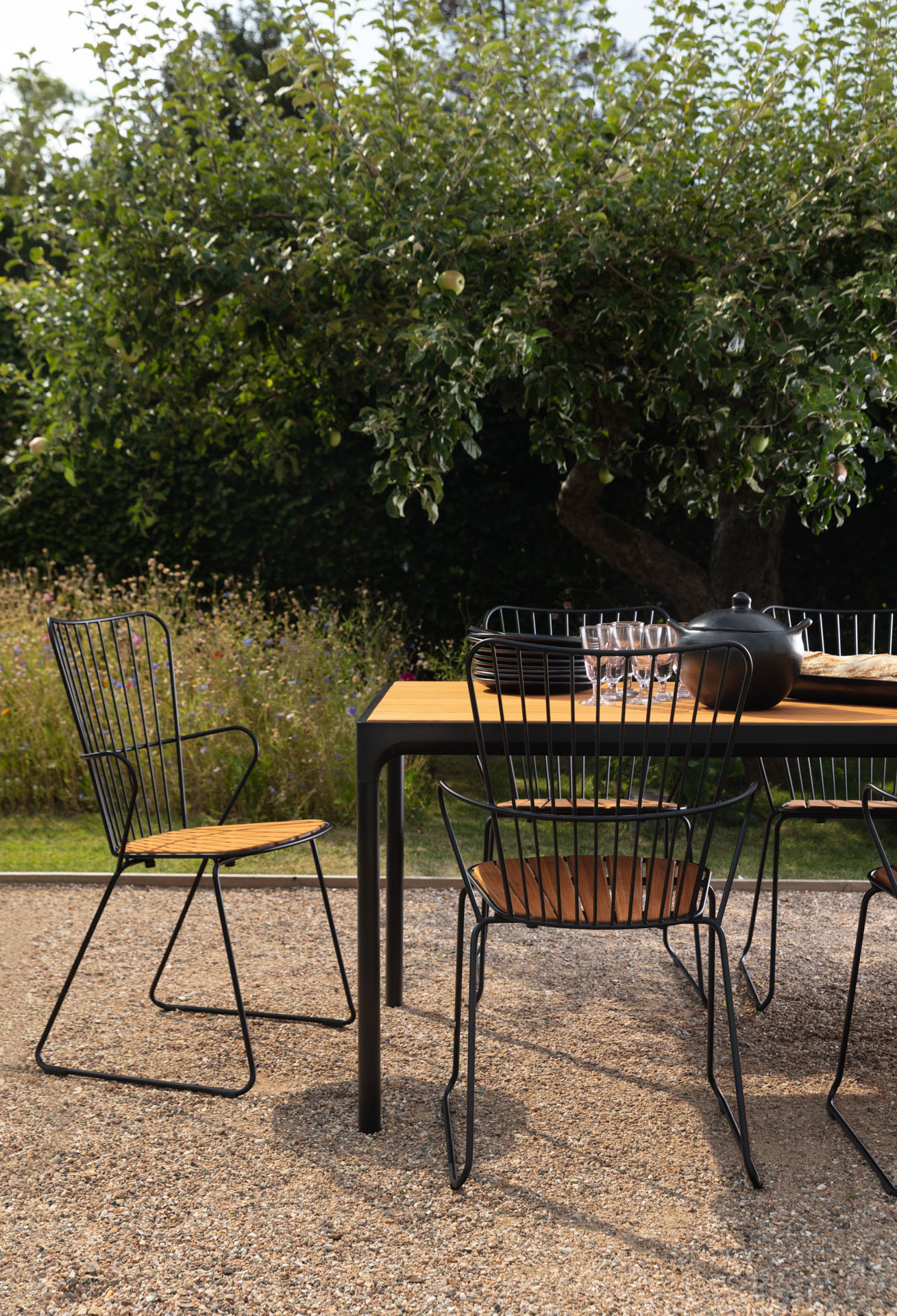 Houe // FOUR Table - Outdoor table, 210x90cm, bamboo, black