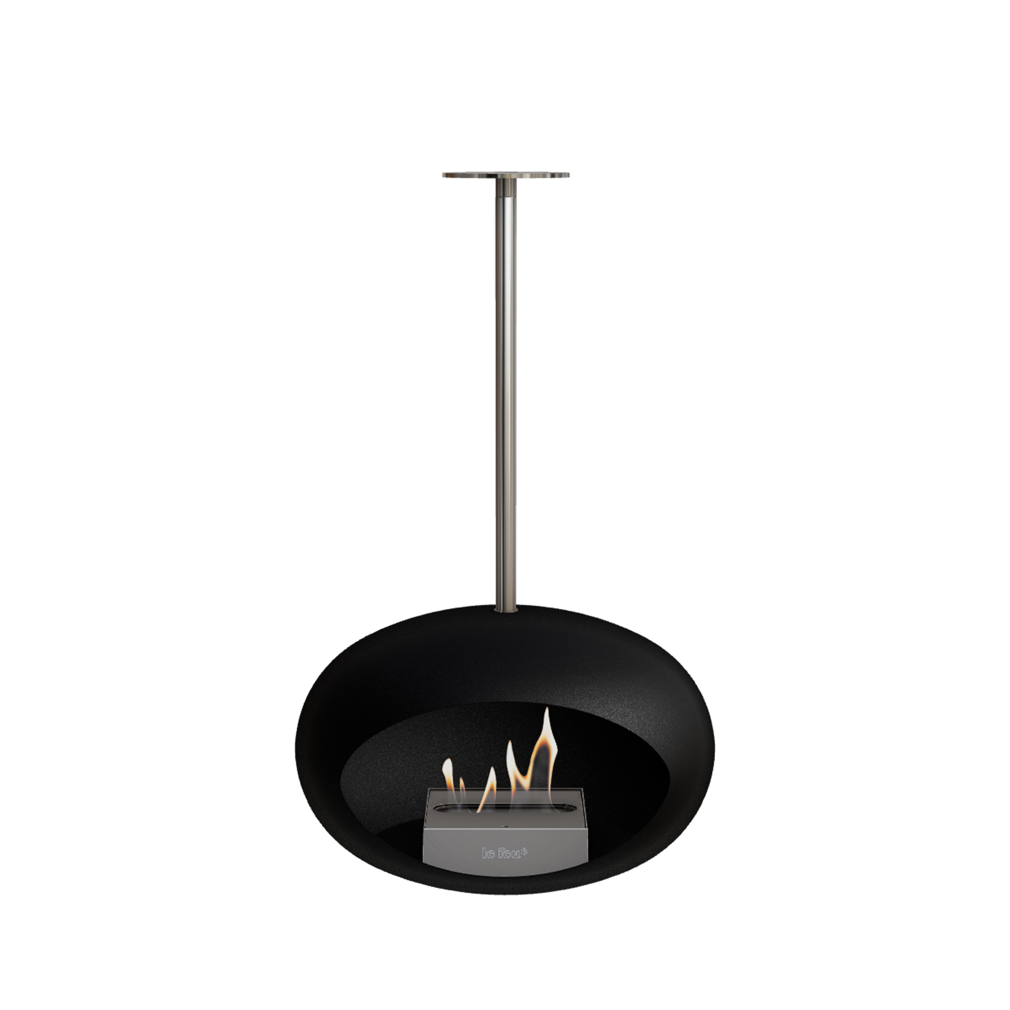 LE FEU // BLACK SKY ETHANOL-CHIMNEY - POLE  POLISHED STEEL | STEEL BURNER |  140 cm