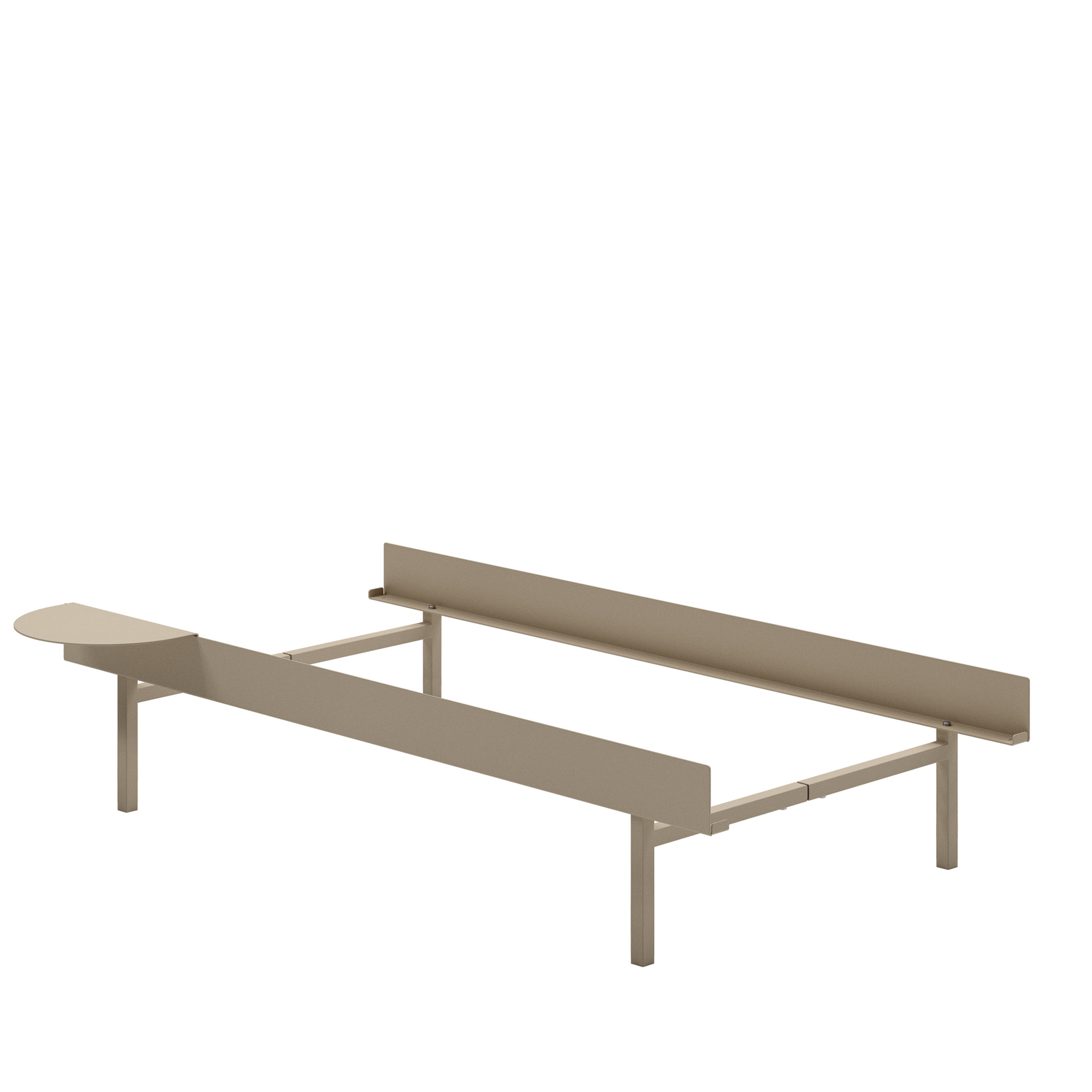 MOEBE // BED 90 CM (TALL) - SAND | NO SLATS | 1x SIDE TABLE