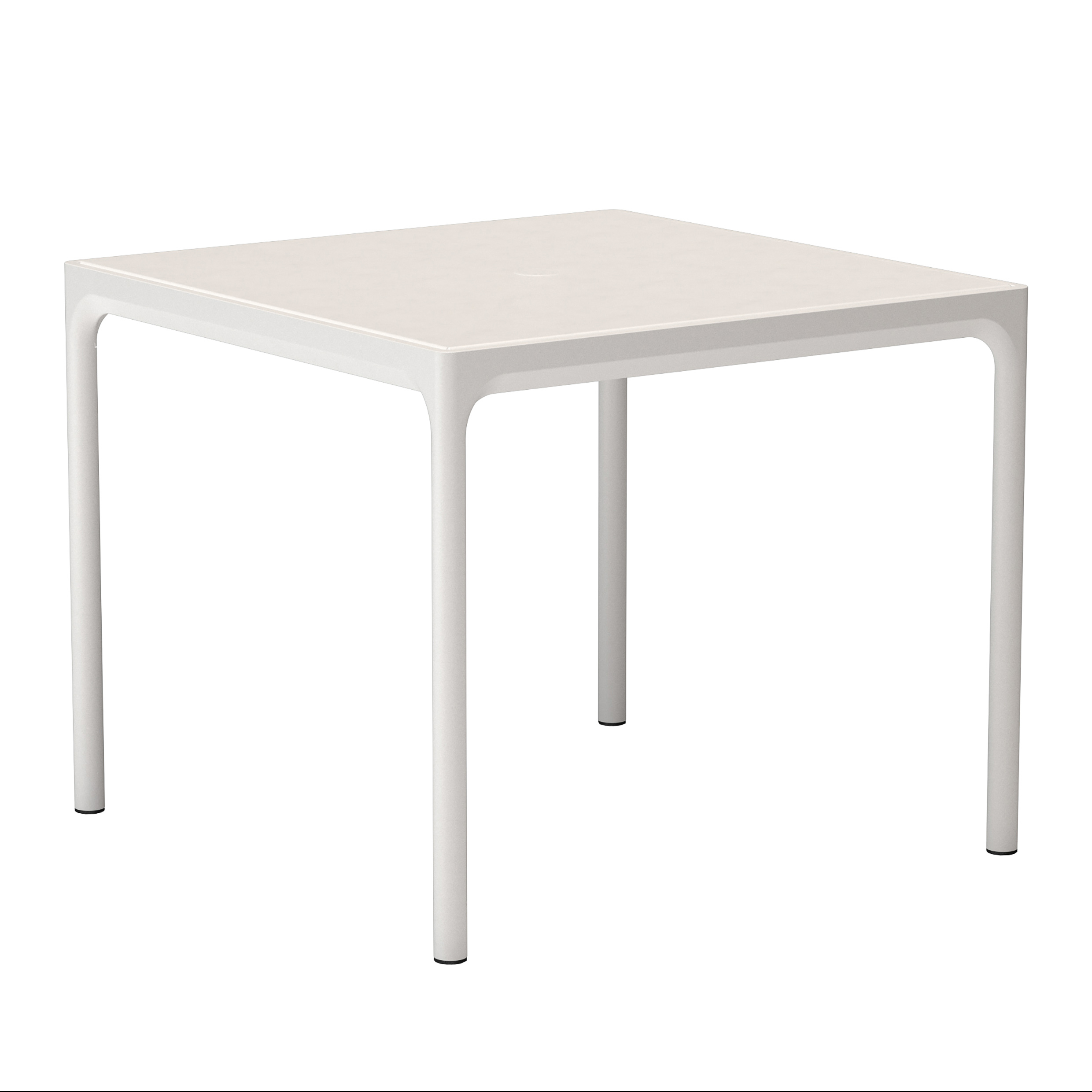 Houe // FOUR - Aluminum table, 90x90cm, muted white