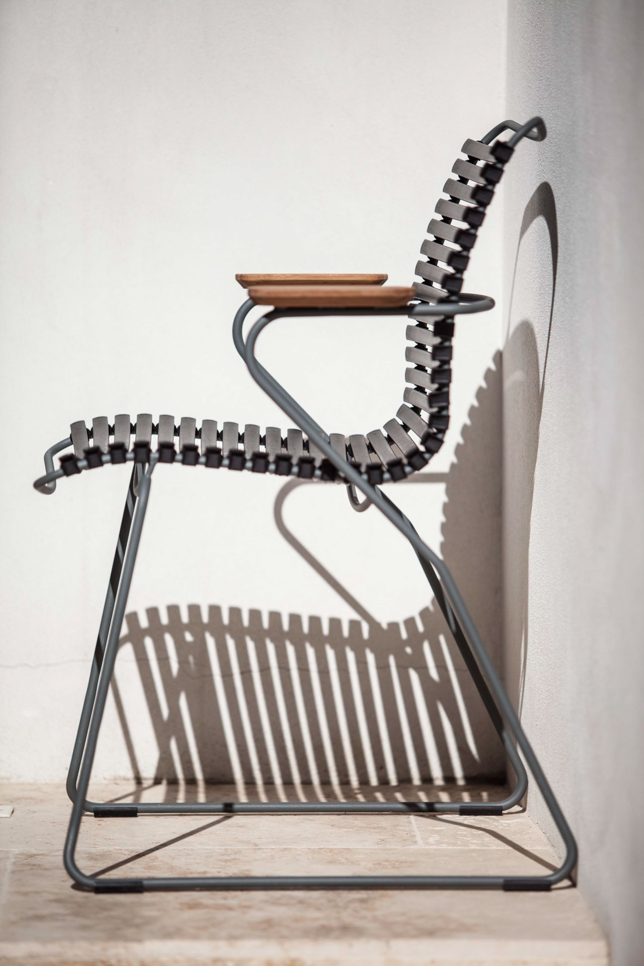 Houe // CLICK Dining Chair - garden chair with armrest, dark grey