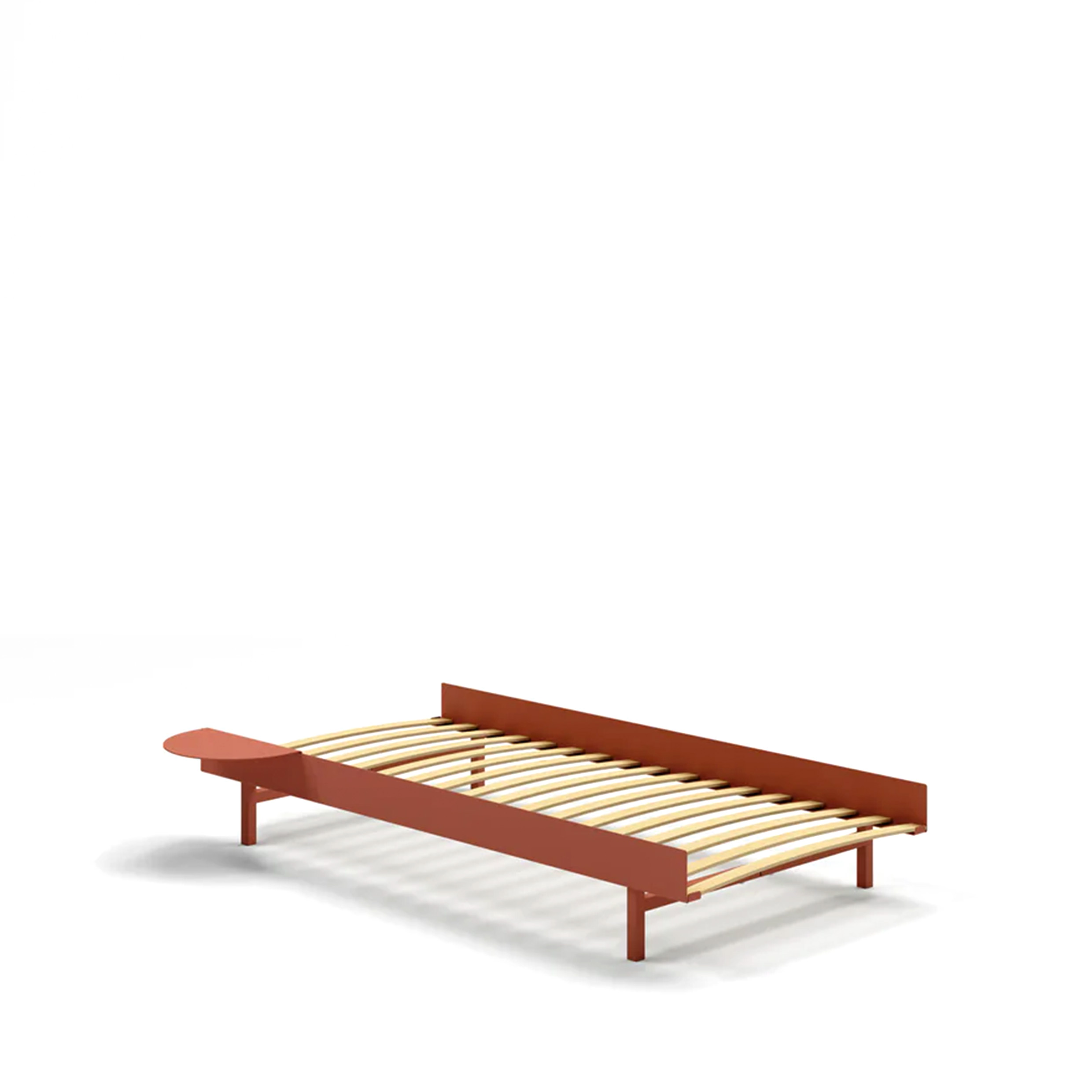 MOEBE // BED 90 CM (LOW) - TERRACOTTA| WITH SLATS | 1x SIDE TABLE