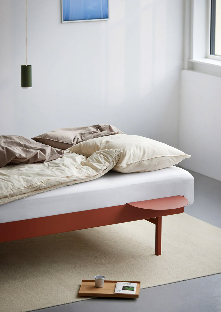 MOEBE // BED 90-180 CM (TALL) - TERRACOTTA| NO SLATS | NO SIDE TABLE