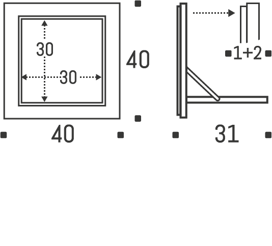 AMBIVALENZ // FLÄPPS - SHELF | 40X40-1 | BLACK