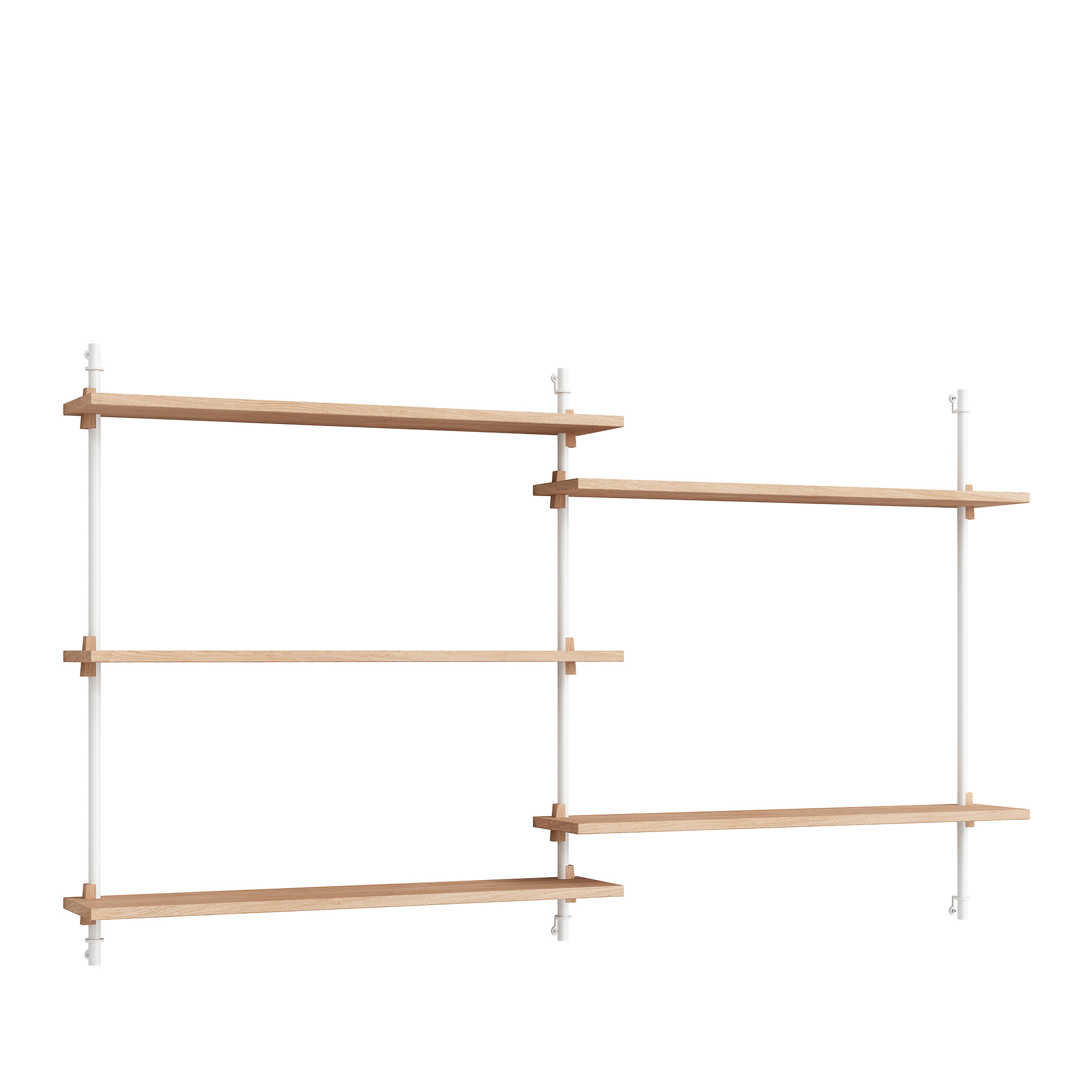 MOEBE // WANDREGAL - WS.85.2.B | 85CM x 162CM |  OAK SHELVES |  WHITE LEGS