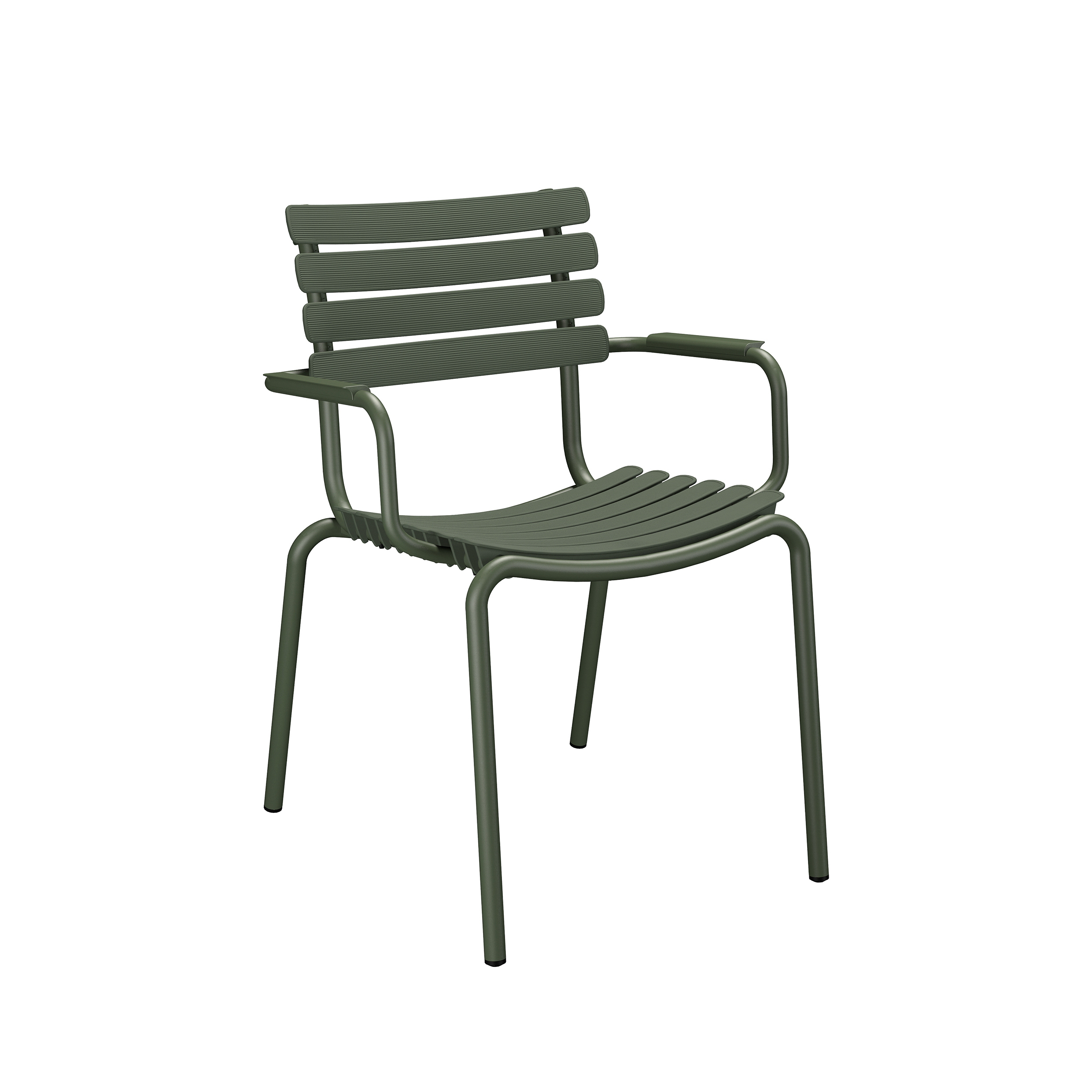 Houe // ReCLIPS Dining Chair - garden chair, armrest olive green, color olive green