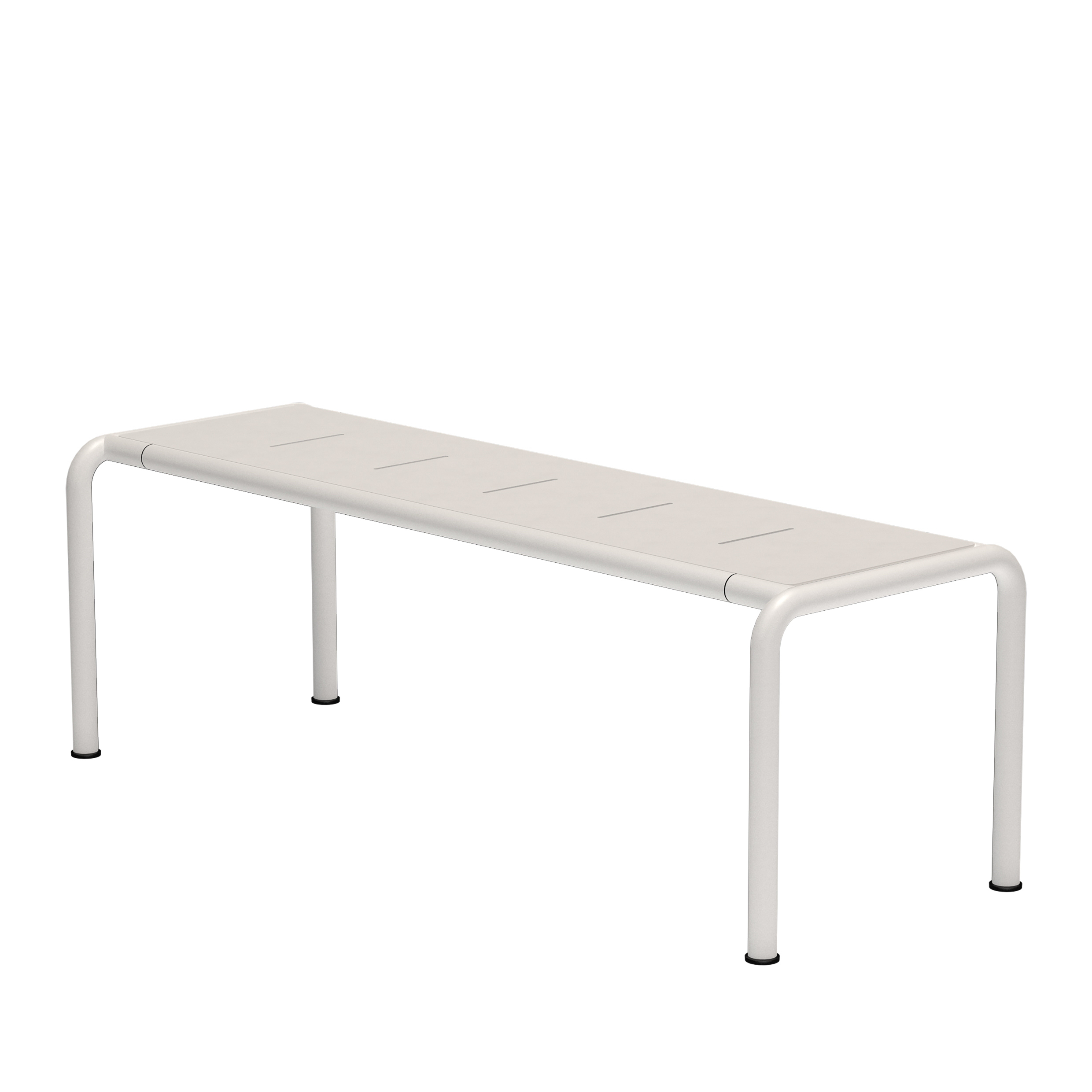 Houe // AVANTI Bench - Garden bench, 130cm, seat Muted white Alu, frame Muted white