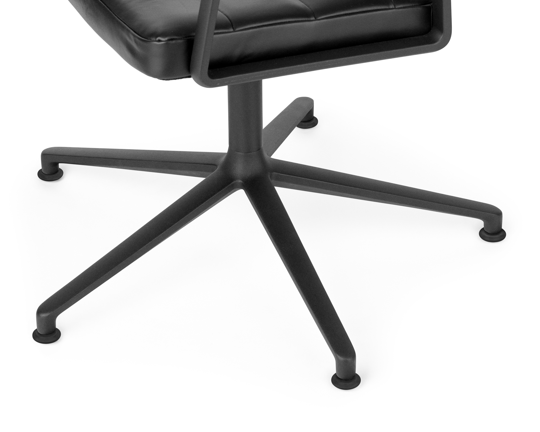 VIPP 453 // SWIVEL CHAIR WITH GLIDERS - FRAME BLACK, BLACK LEATHER