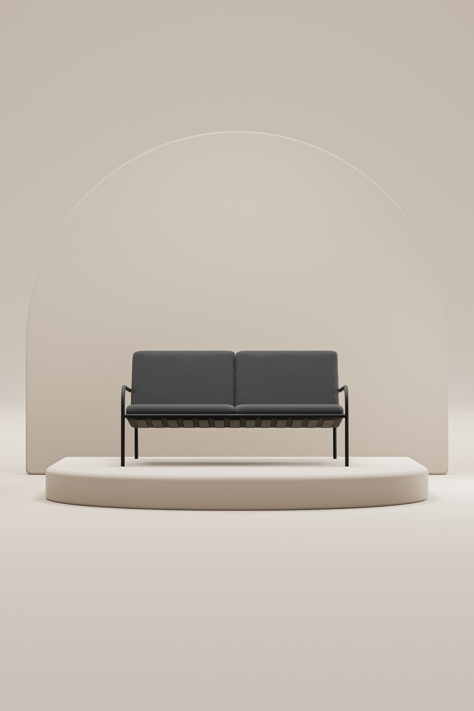 METALLBUDE // CRUZ - LOUNGE SOFA | OUTDOOR | BLACK/GRAPHITE