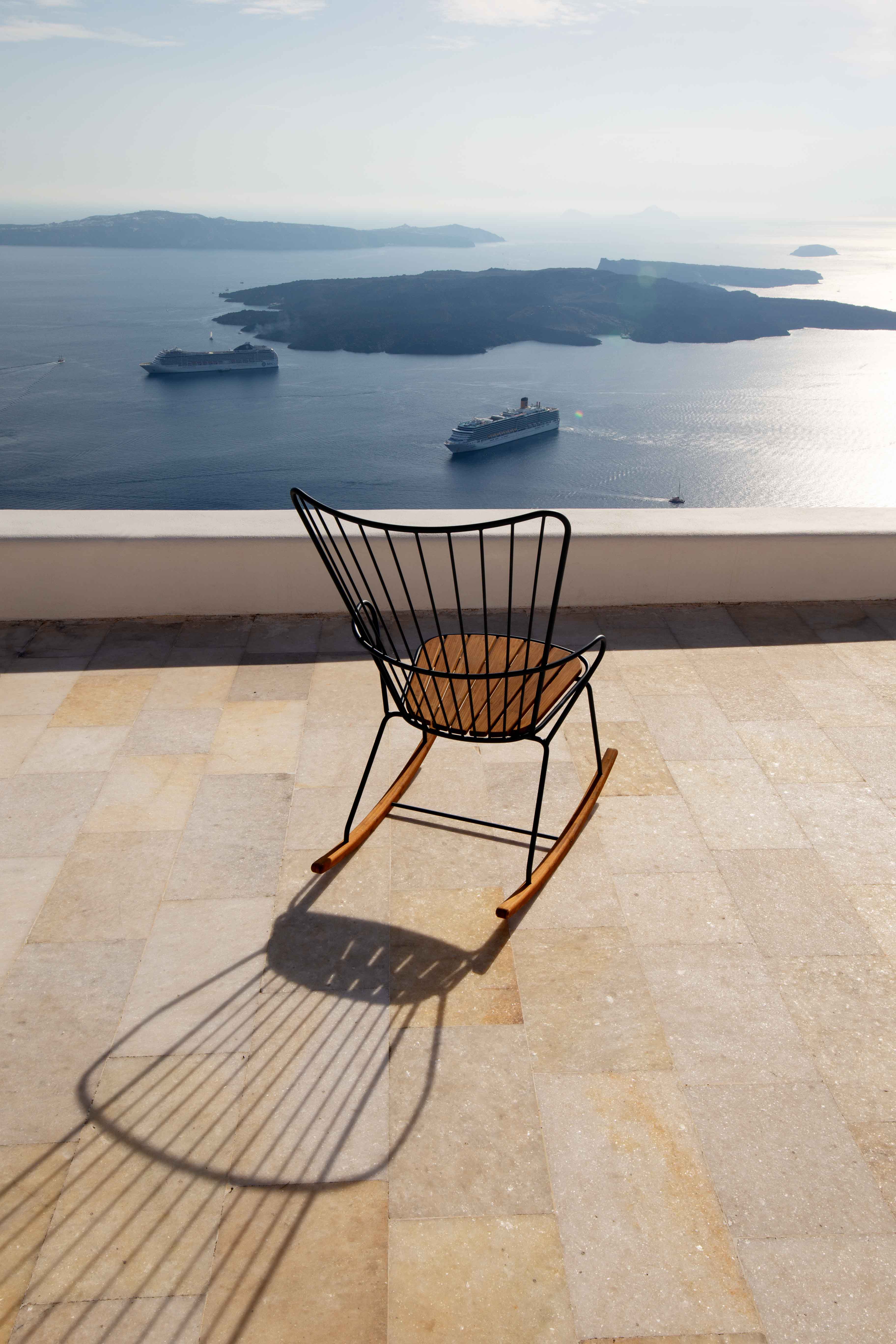 Houe // PAON Rocking Chair - Seat bamboo, Pine green