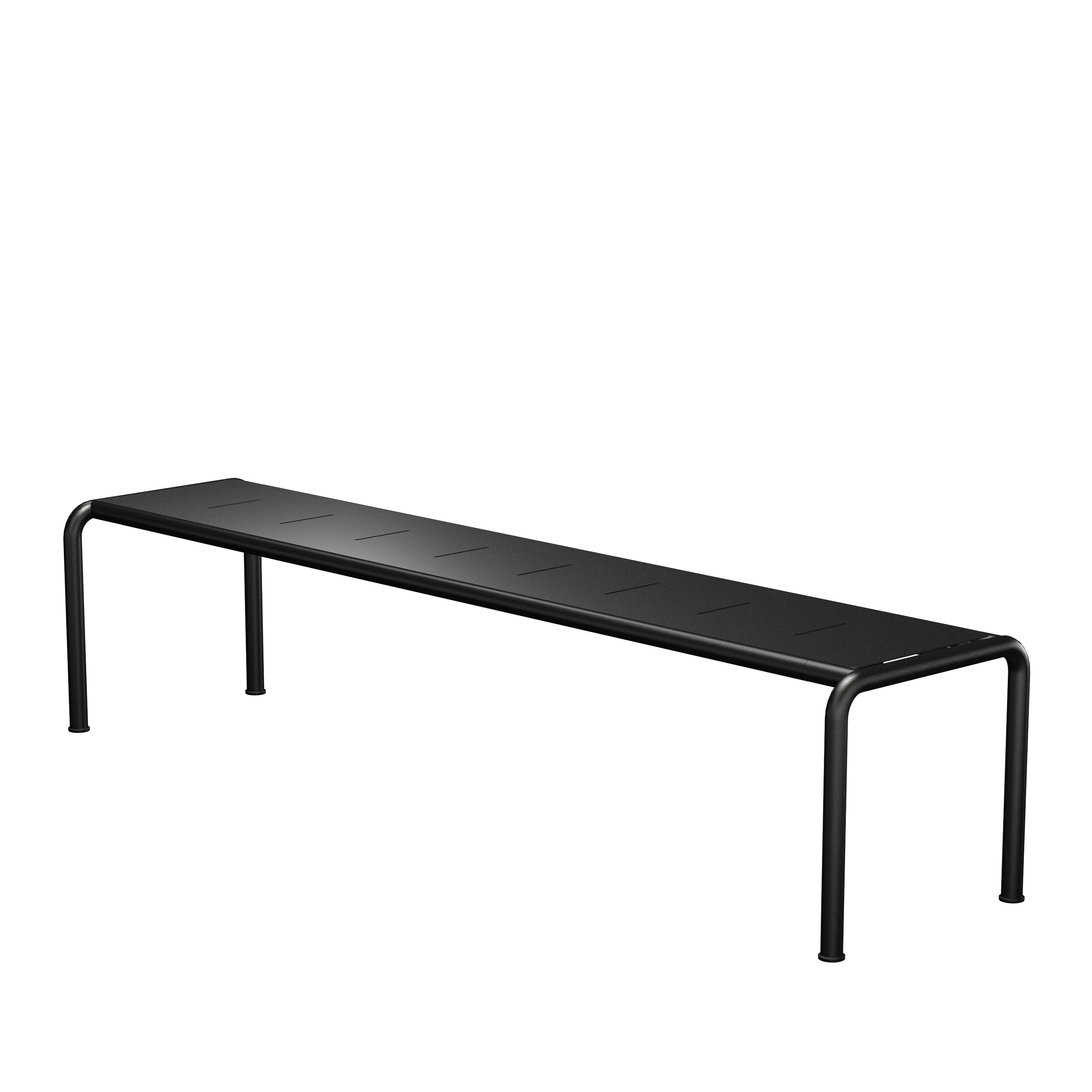 Houe // AVANTI Bench - Garden bench, 200cm, seat black alu, frame black