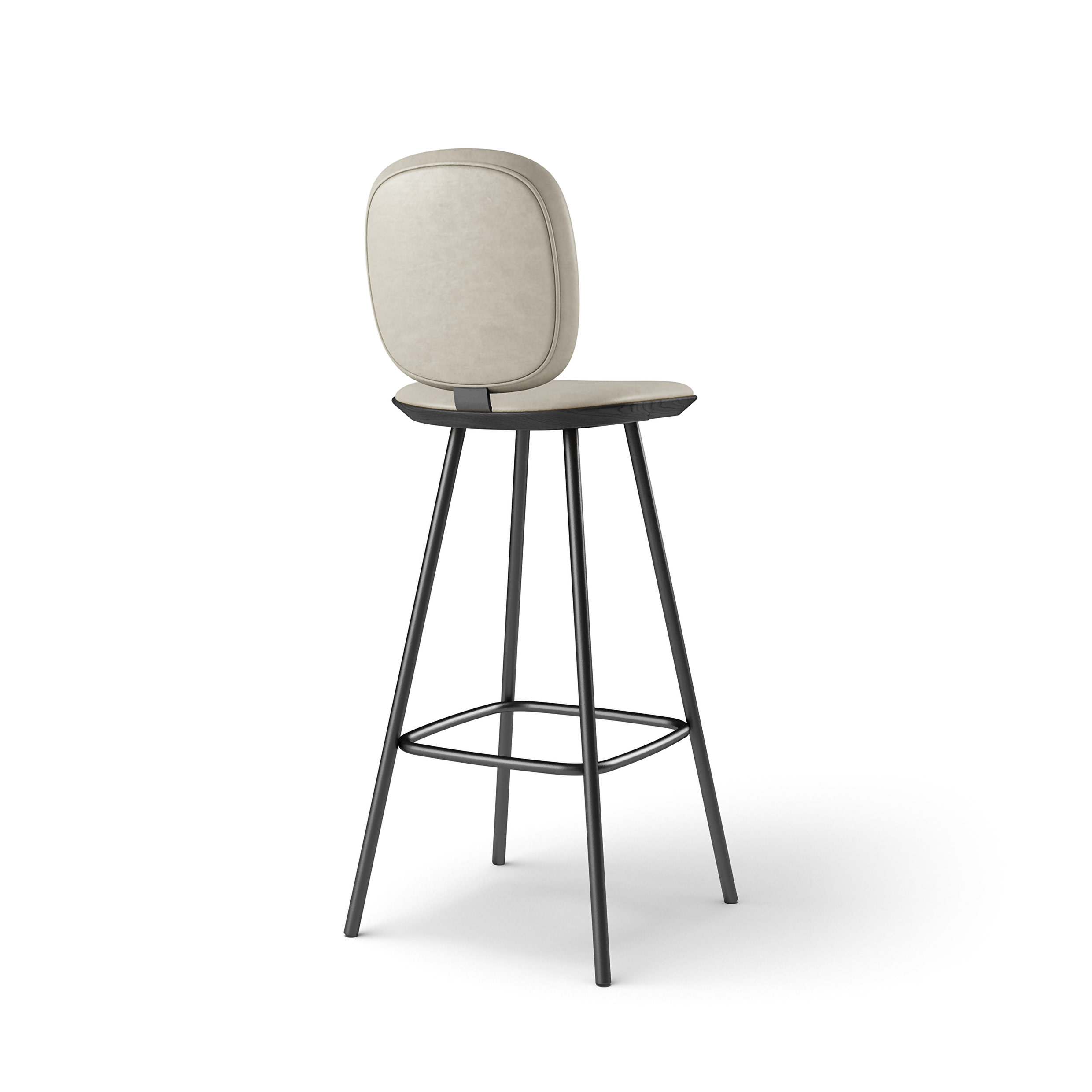 BRDR. KRÜGER // PAULINE - BAR STOOL WITH BACKREST | OYSTER - 75 CM