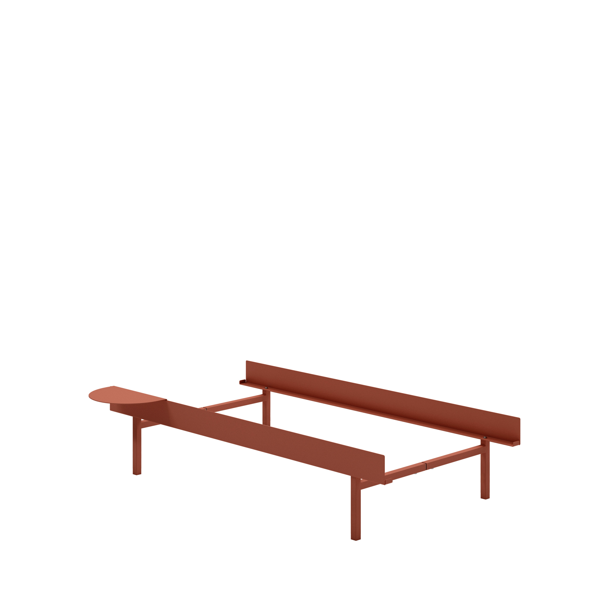 MOEBE // BED 90 CM (TALL) - TERRACOTTA| NO SLATS | 1x SIDE TABLE