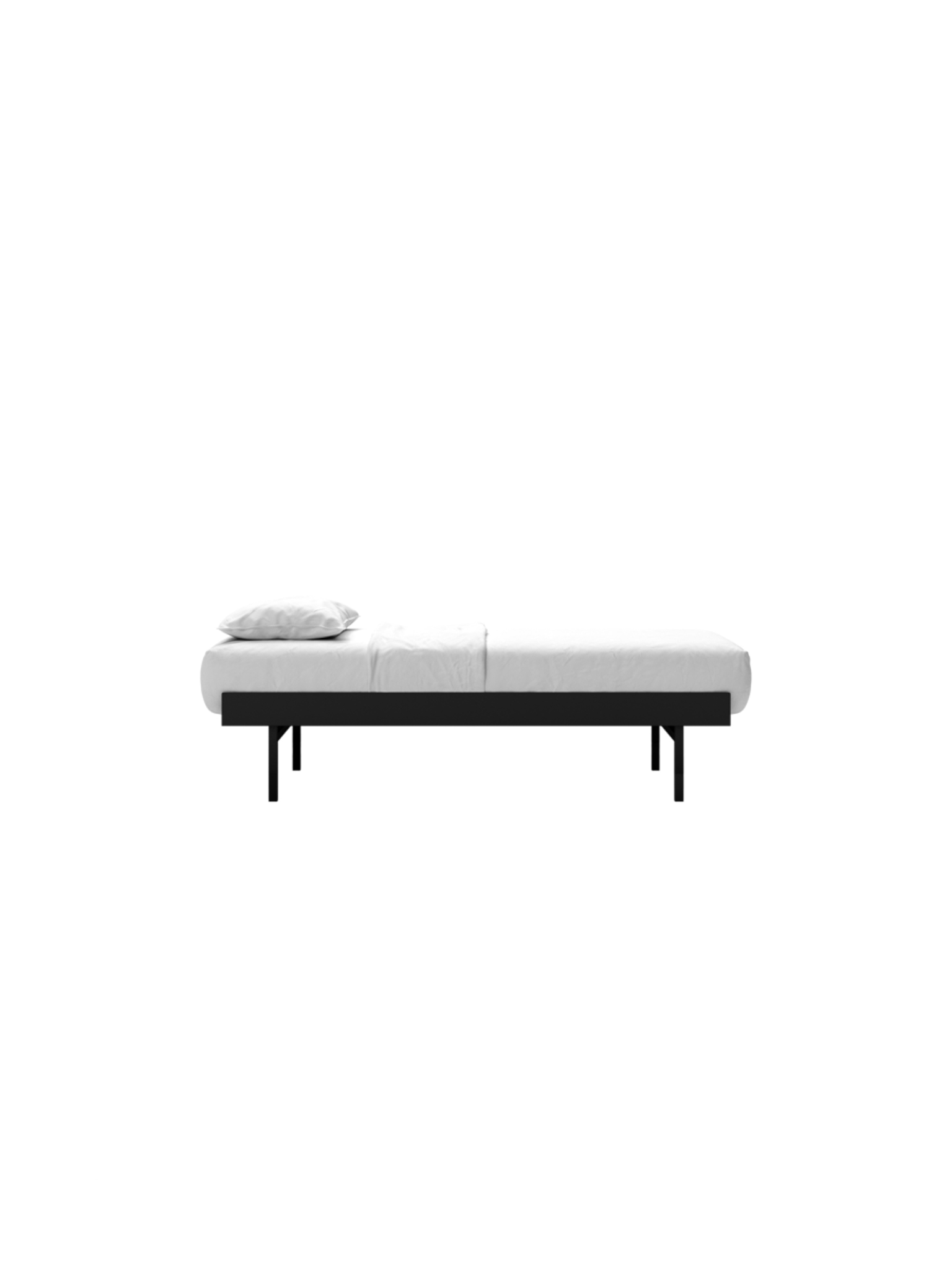 MOEBE // BED 90 CM (TALL) - BLACK | NO SLATS | NO SIDE TABLE