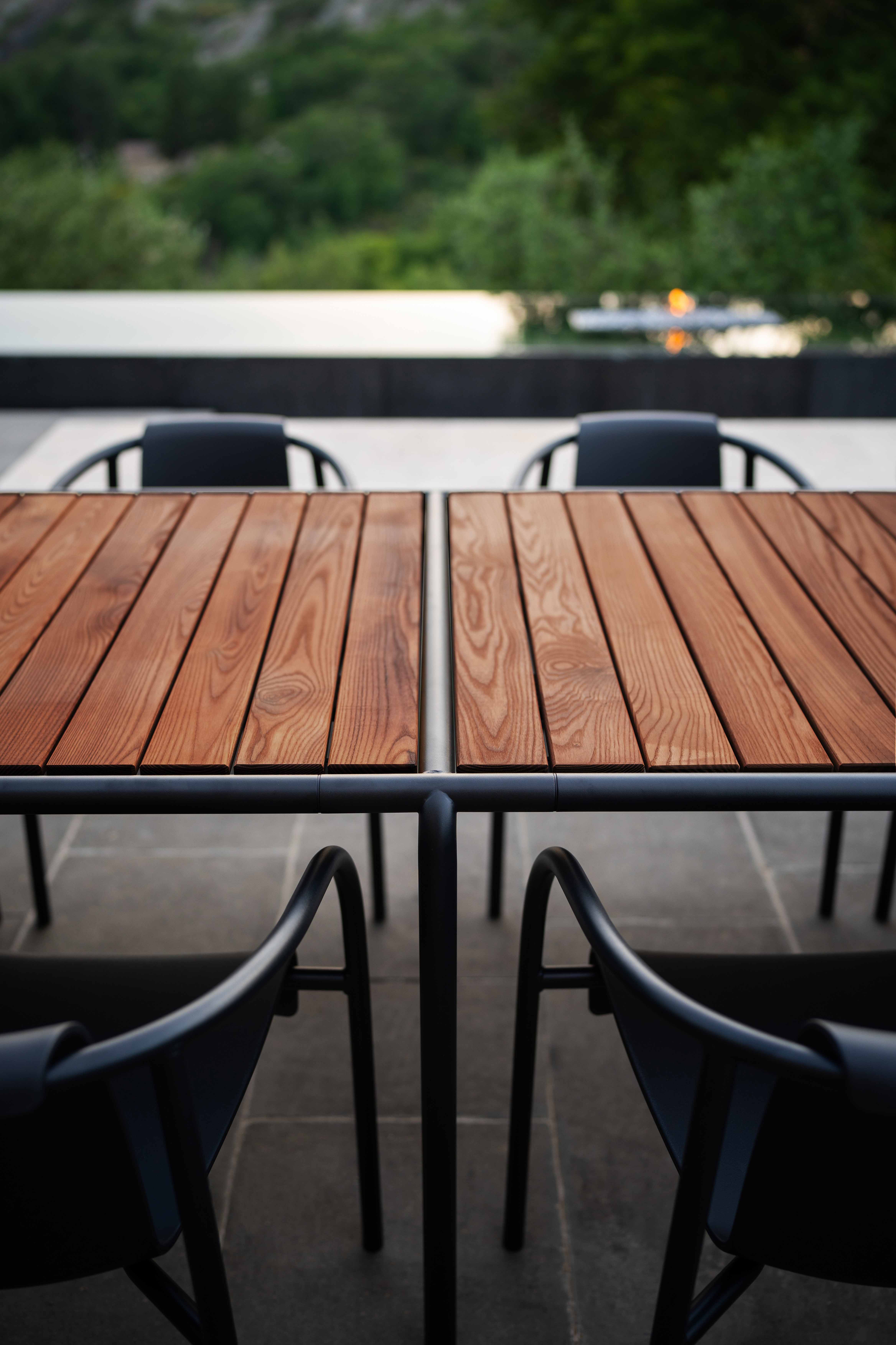 Houe // AVANTI Dining table - Outdoor dining table, 153x98cm, Thermo Ash / Black