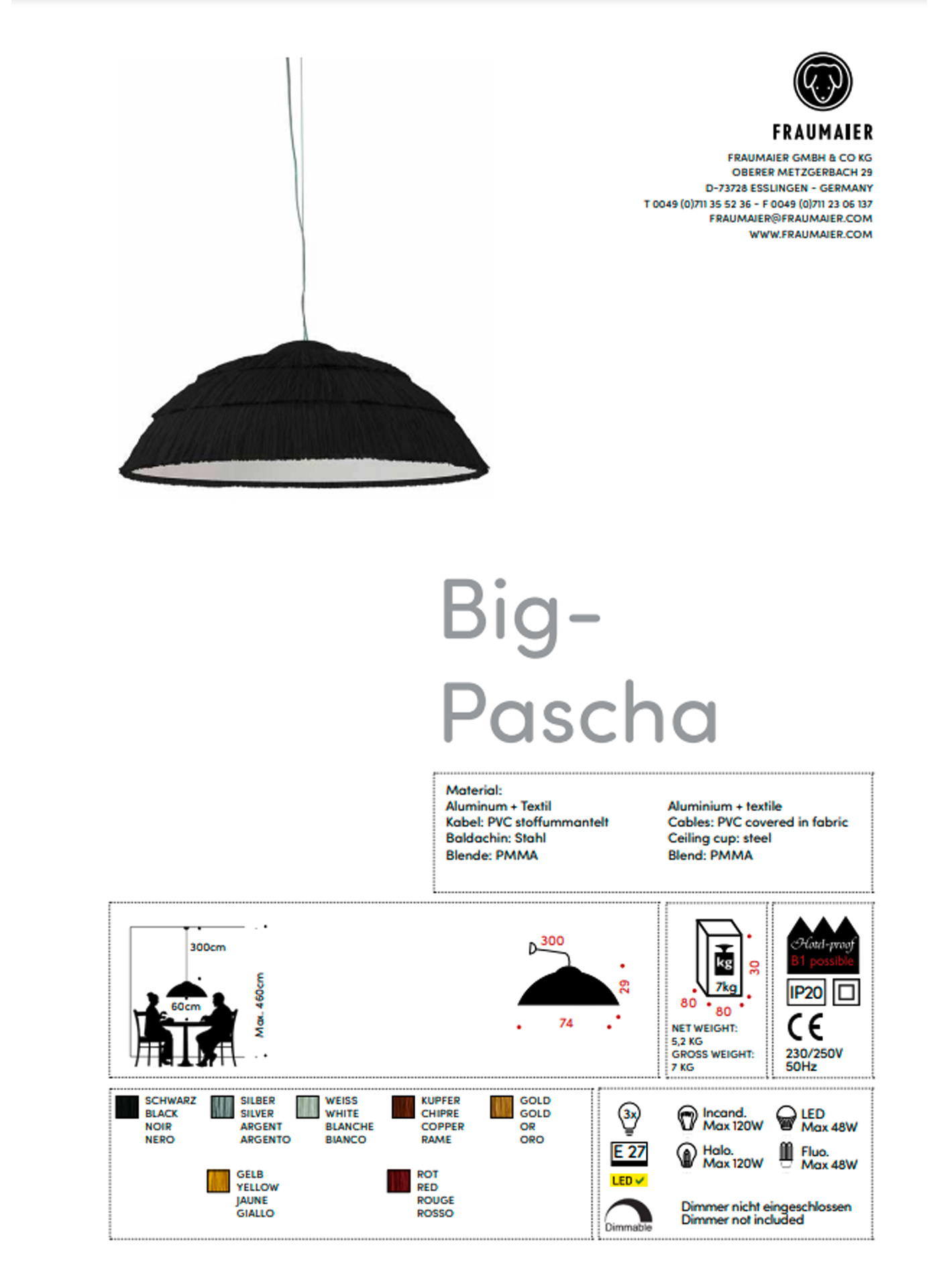 frauMaier // BigPascha - Pendant lamp, gold