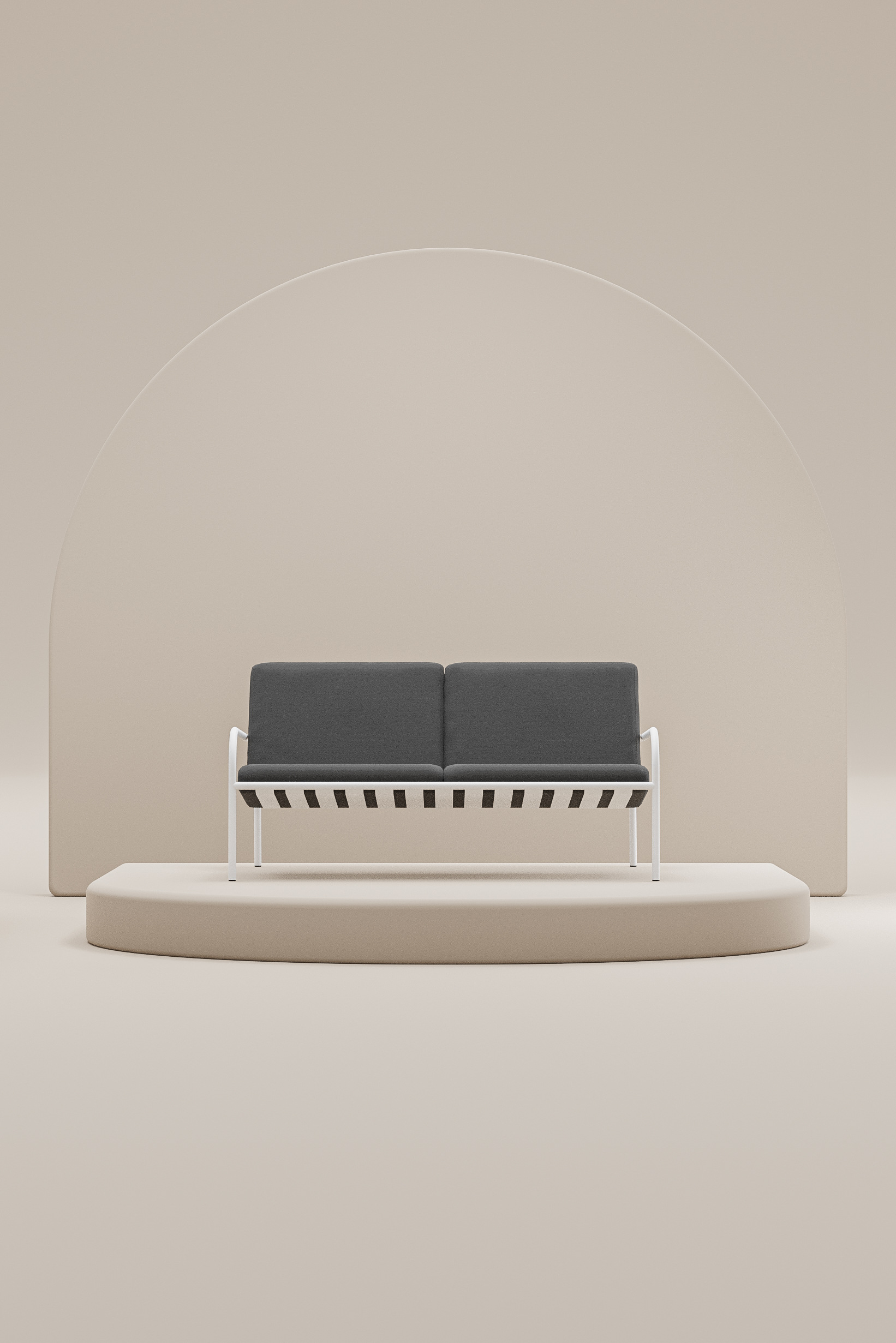 METALLBUDE // CRUZ - LOUNGE SOFA | OUTDOOR | WHITE/GRAPHITE