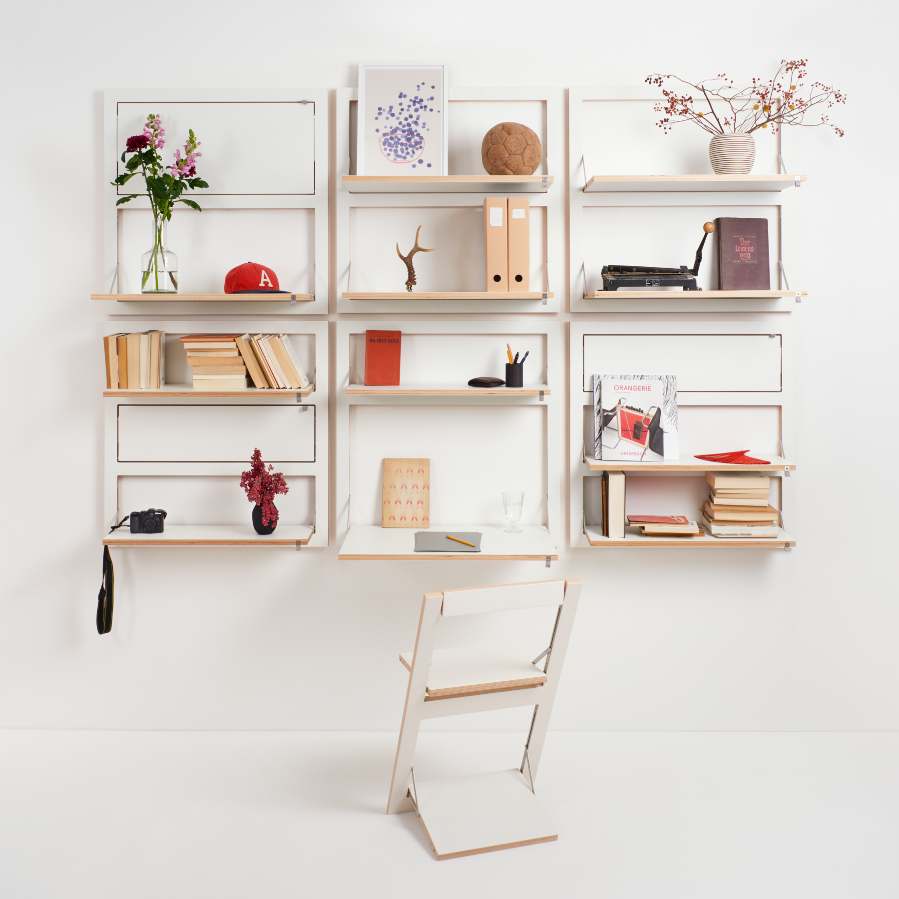 AMBIVALENZ // FLÄPPS - SHELF | 80X80-3 | WHITE