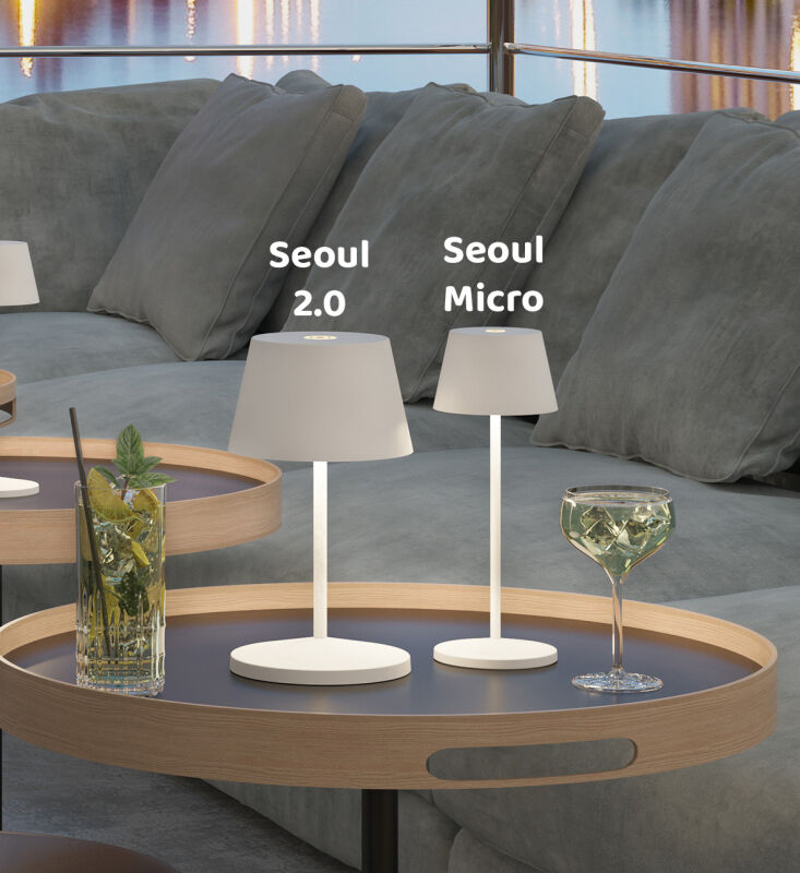 VILLEROY & BOCH // SEOUL 2.0 - OUTDOOR BATTERY-TABLE LAMP | 20CM | WHITE