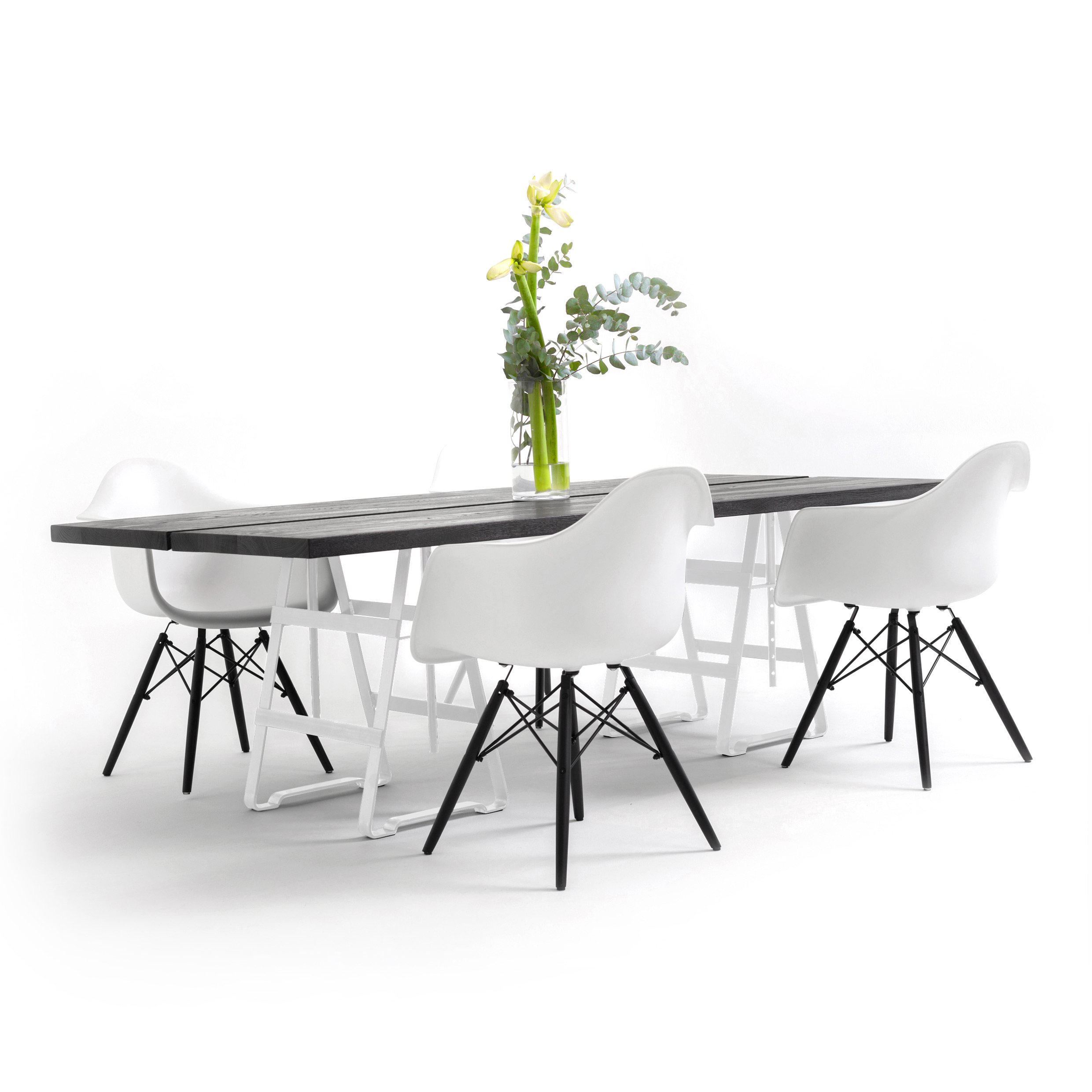 FORM EXCLUSIVE // JOON - IN-/OUTDOOR TABLE | BLACK CARED - 240CM X 45CM X 5CM - PAINT MONKEY WHITE