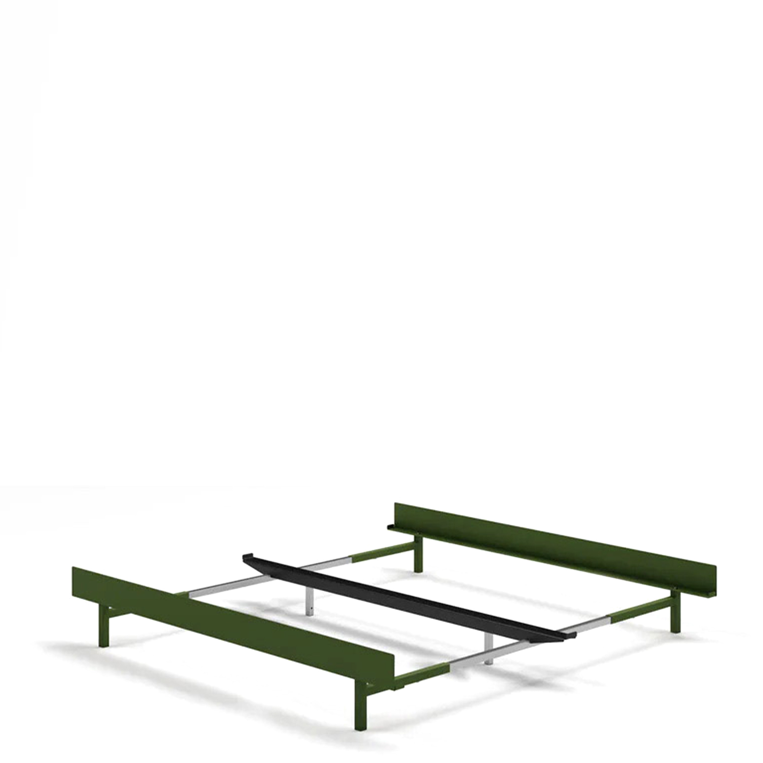 MOEBE // BED 90-180 CM (LOW) - PINE GREEN | NO SLATS | NO SIDE TABLE