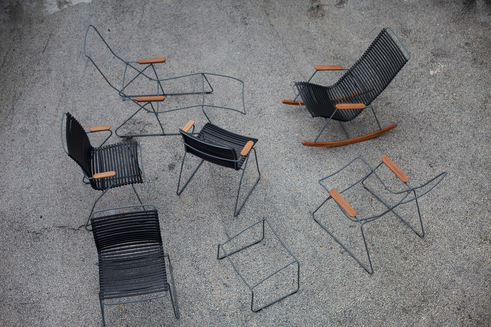 Houe // CLICK Dining Chair - garden chair without armrests, paprika