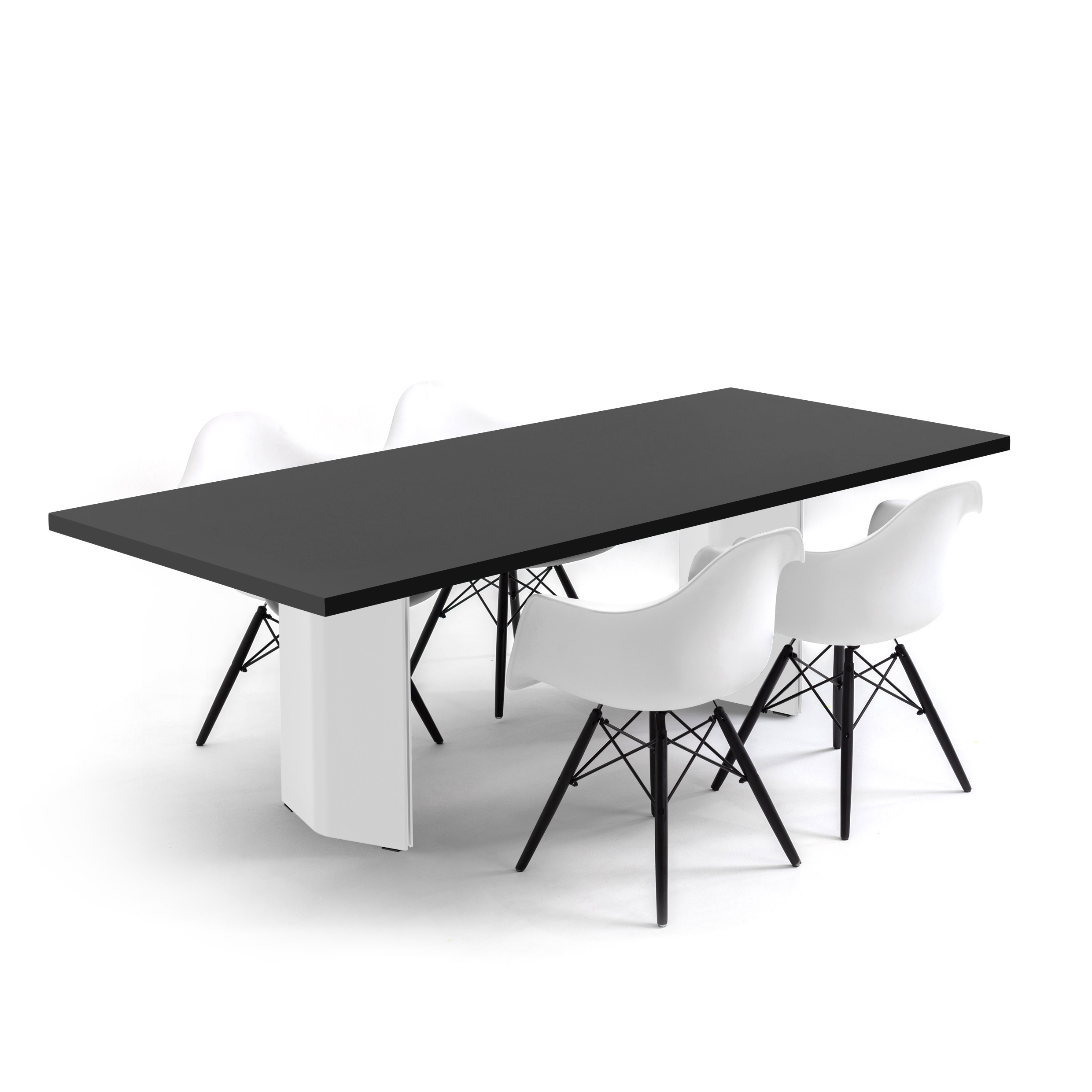 FORM EXCLUSIVE // KUNO - TABLE | FENIX | BLACK - DOUBLE WHITE - 220CM X 100CM X 4CM - BLACK