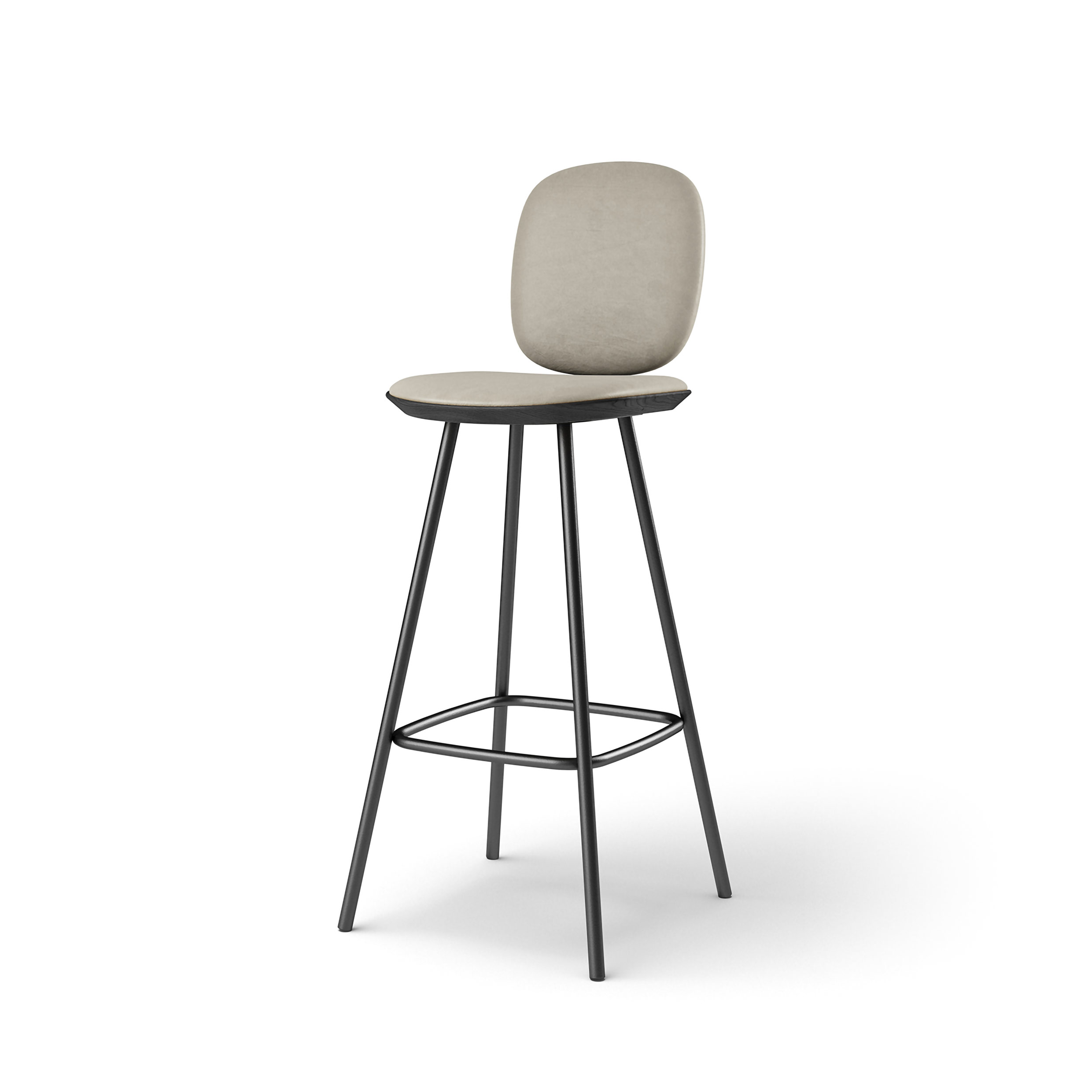 BRDR. KRÜGER // PAULINE - BAR STOOL WITH BACKREST | OYSTER - 75 CM