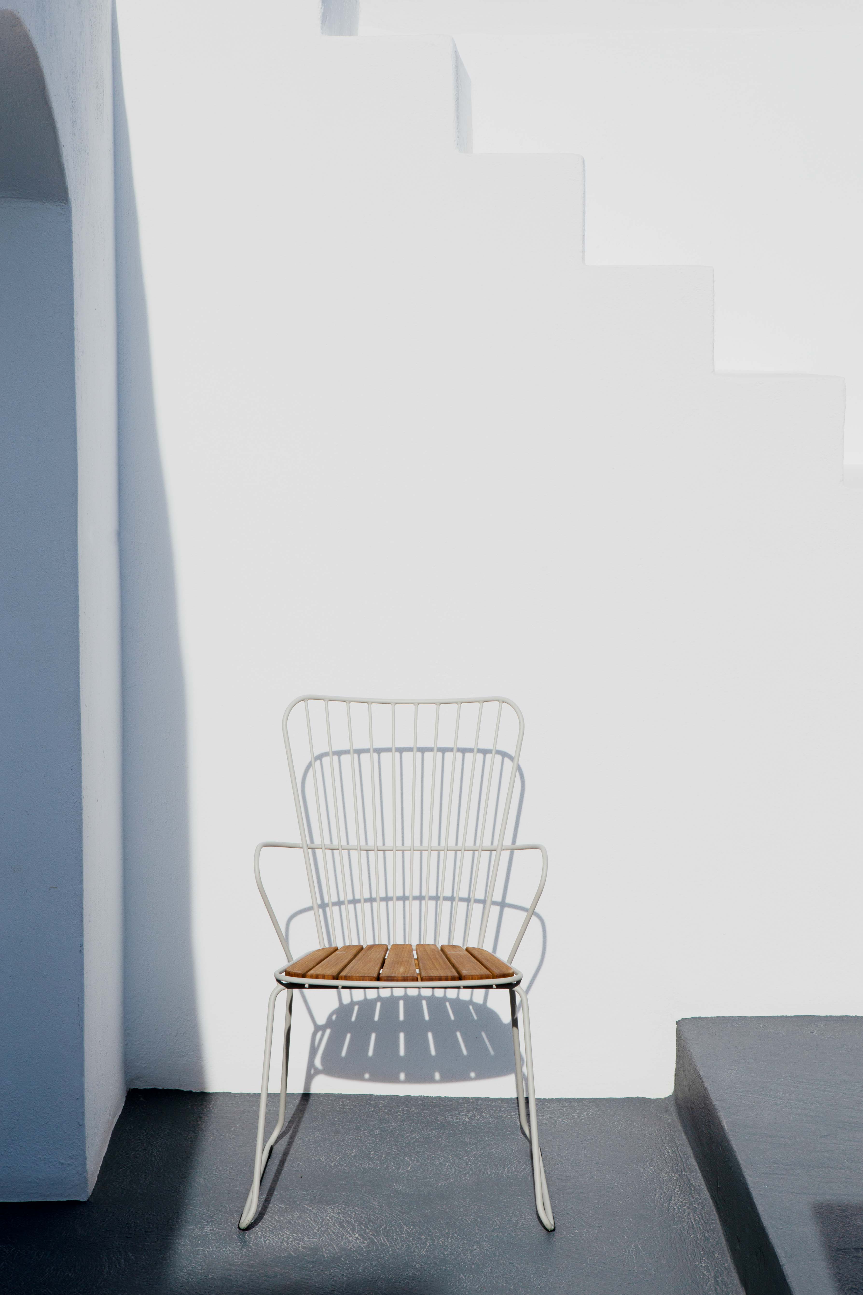 Houe // PAON Bar Chair - Color white, Seat bamboo