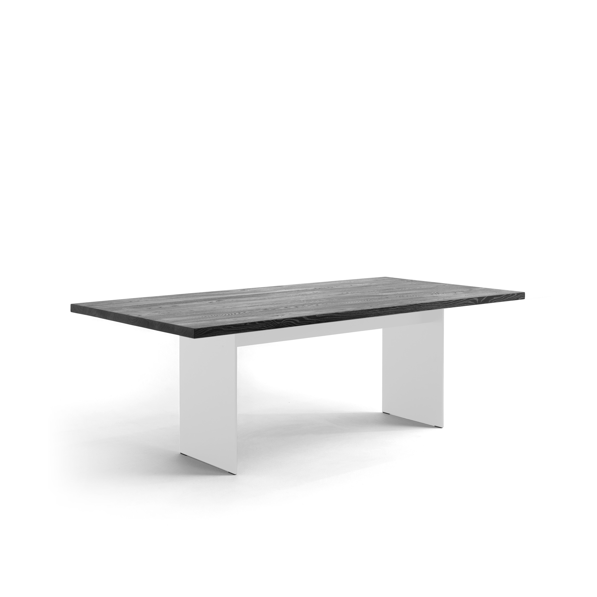 FORM EXCLUSIVE // FYNN - DINING TABLE | GERMAN OAK | BLACK CARED - 180CM X 90CM X 4CM - SLEEK WHITE