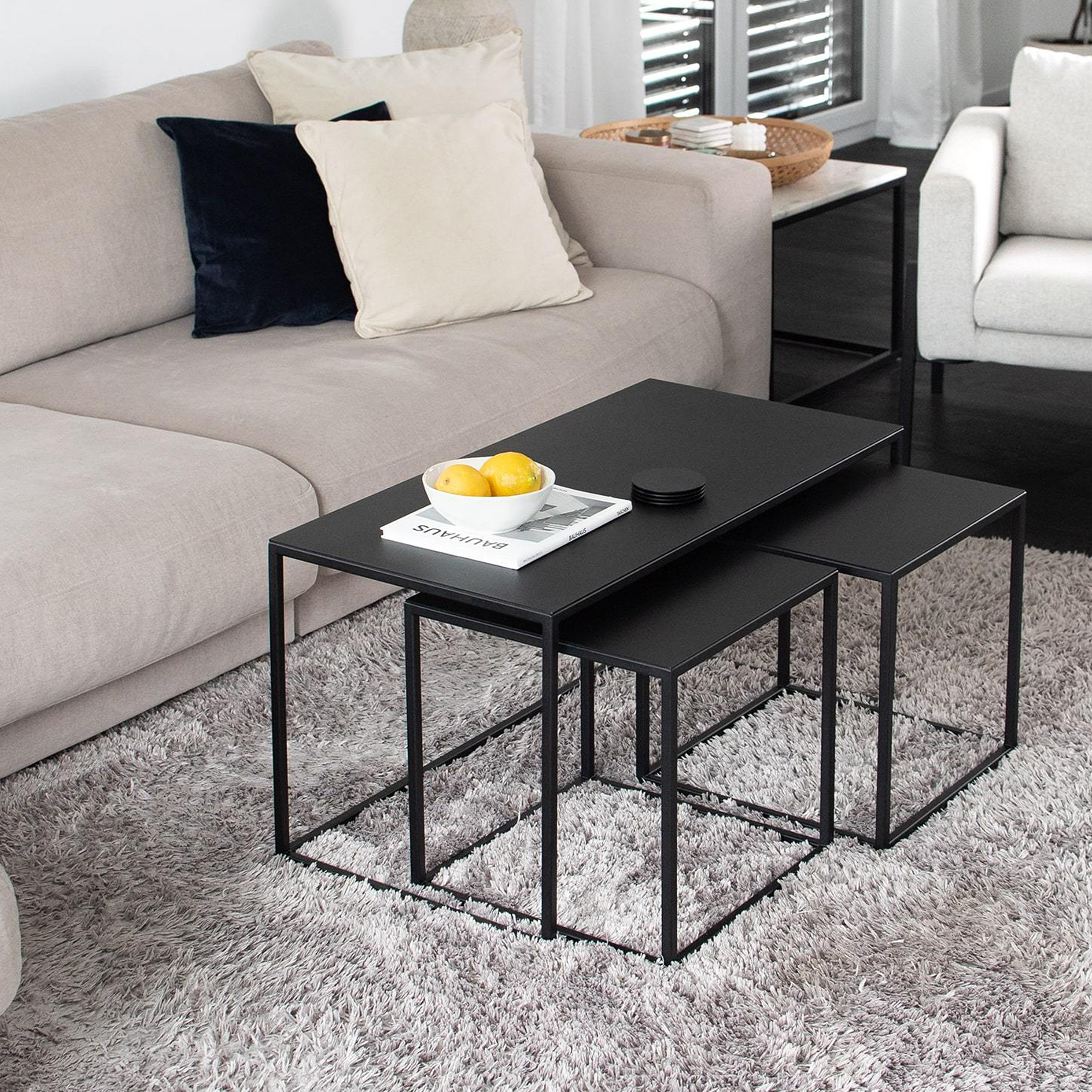 METAL BOOTH // TRE SEMNIA X - COFFEE TABLE | SET OF 3 | BLACK