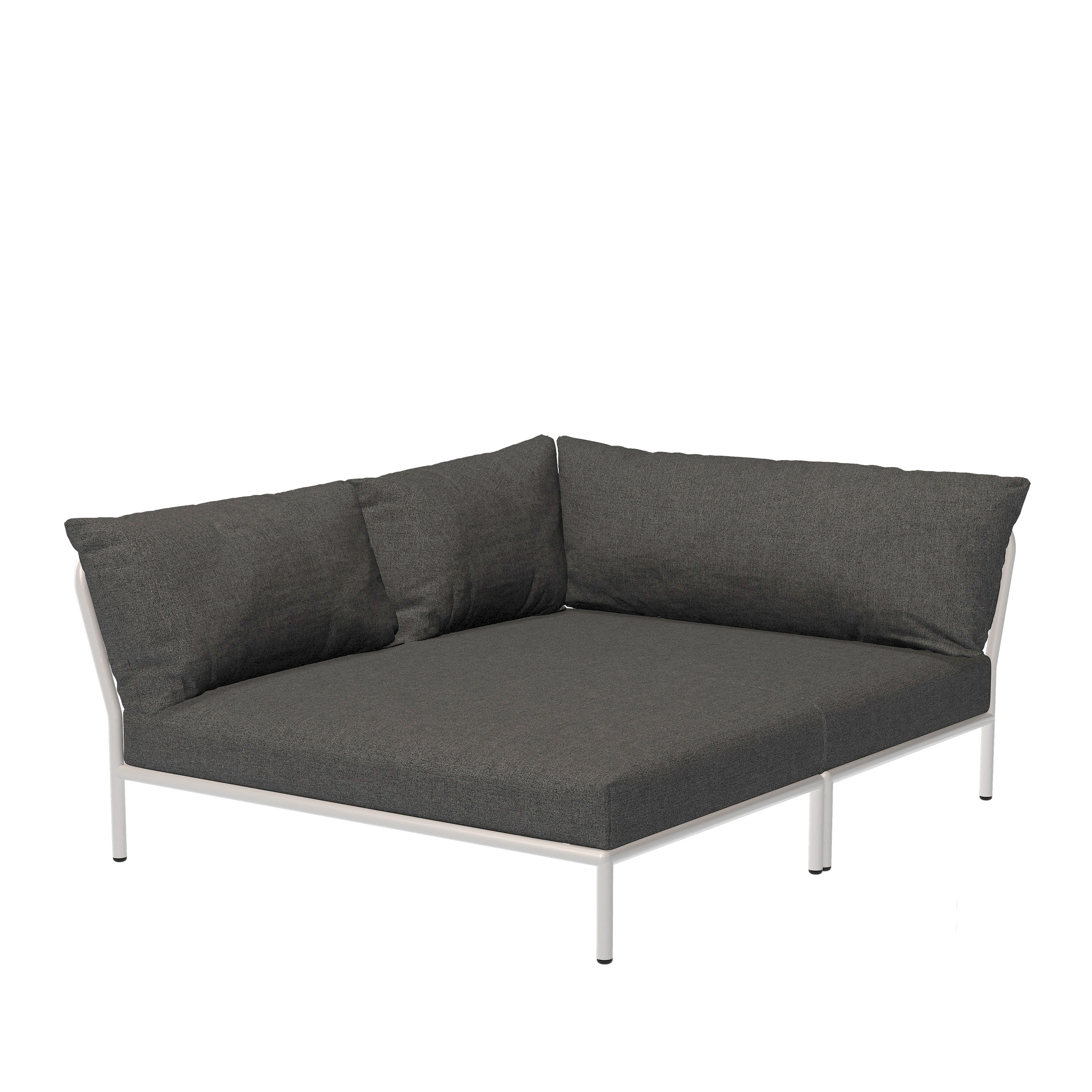 Houe // LEVEL 2 Cozy - Corner element, left, dark gray / mudded white