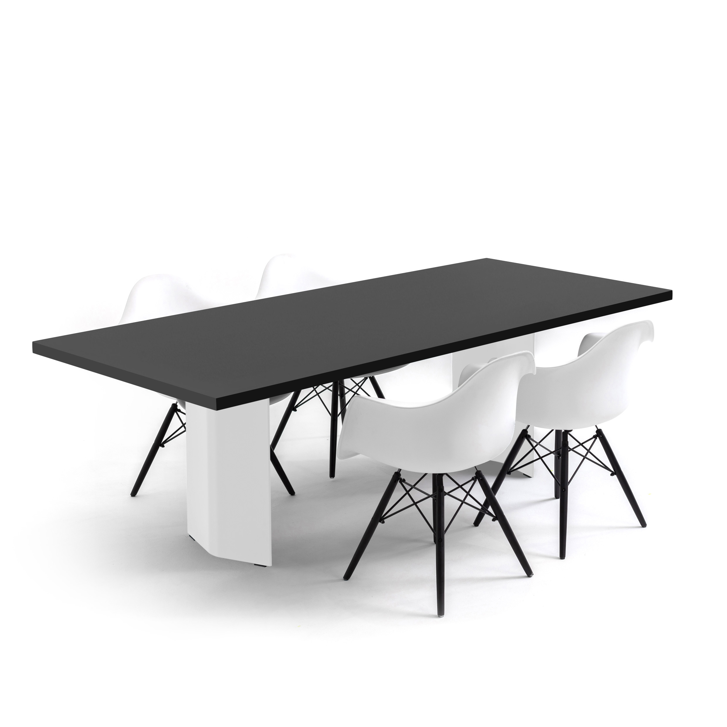 FORM EXCLUSIV // KUNO - TISCH | FENIX | SCHWARZ  - 220CM X 100CM X 4CM - SCHWARZ - SINGLE WHITE