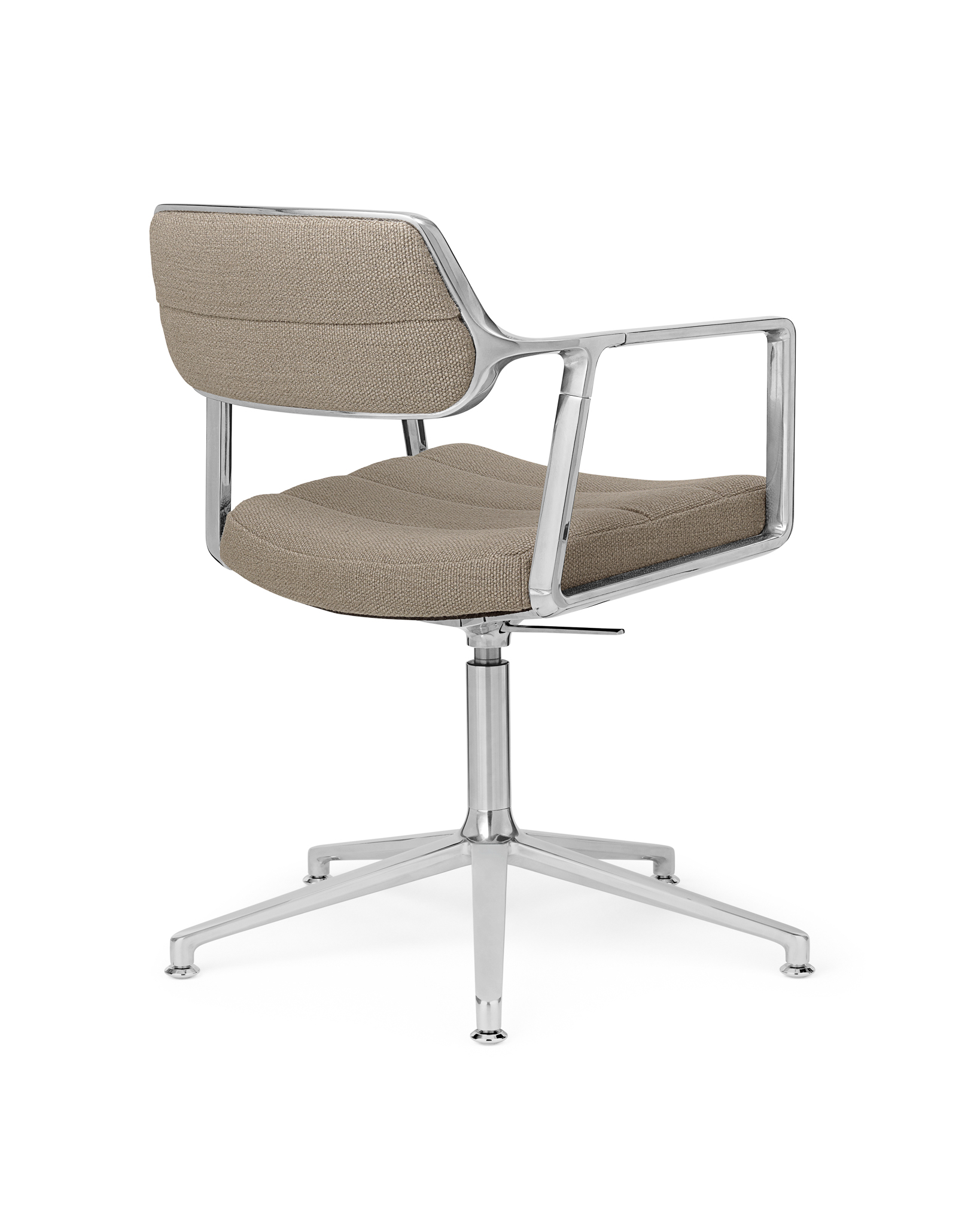 VIPP 453 // SWIVEL CHAIR WITH GLIDERS - POL. FRAME, TEXTIL SAND