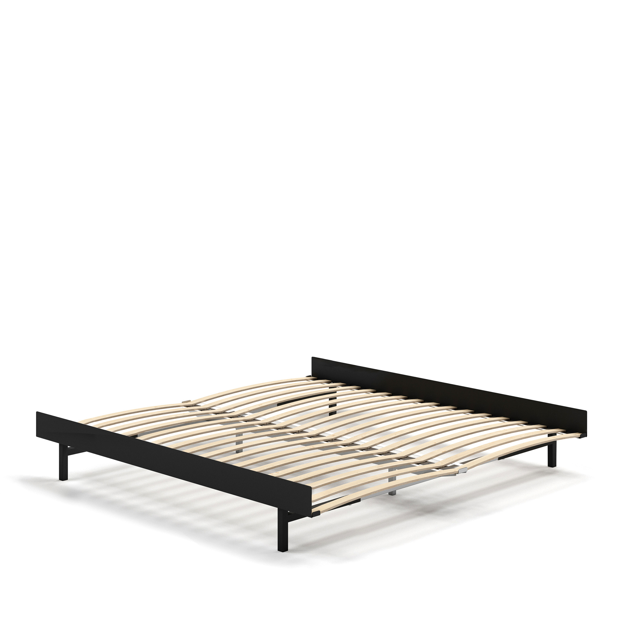 MOEBE // BED 180 CM  (TALL) - BLACK | WITH SLATS | NO SIDE TABLE