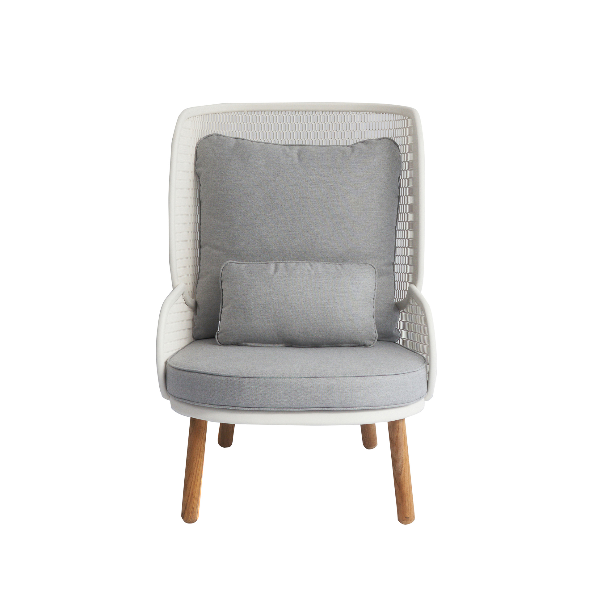 MINDO // MINDO 118 HIGH BACK LOUNGE CHAIR - OFF WHITE | GREY CHINE