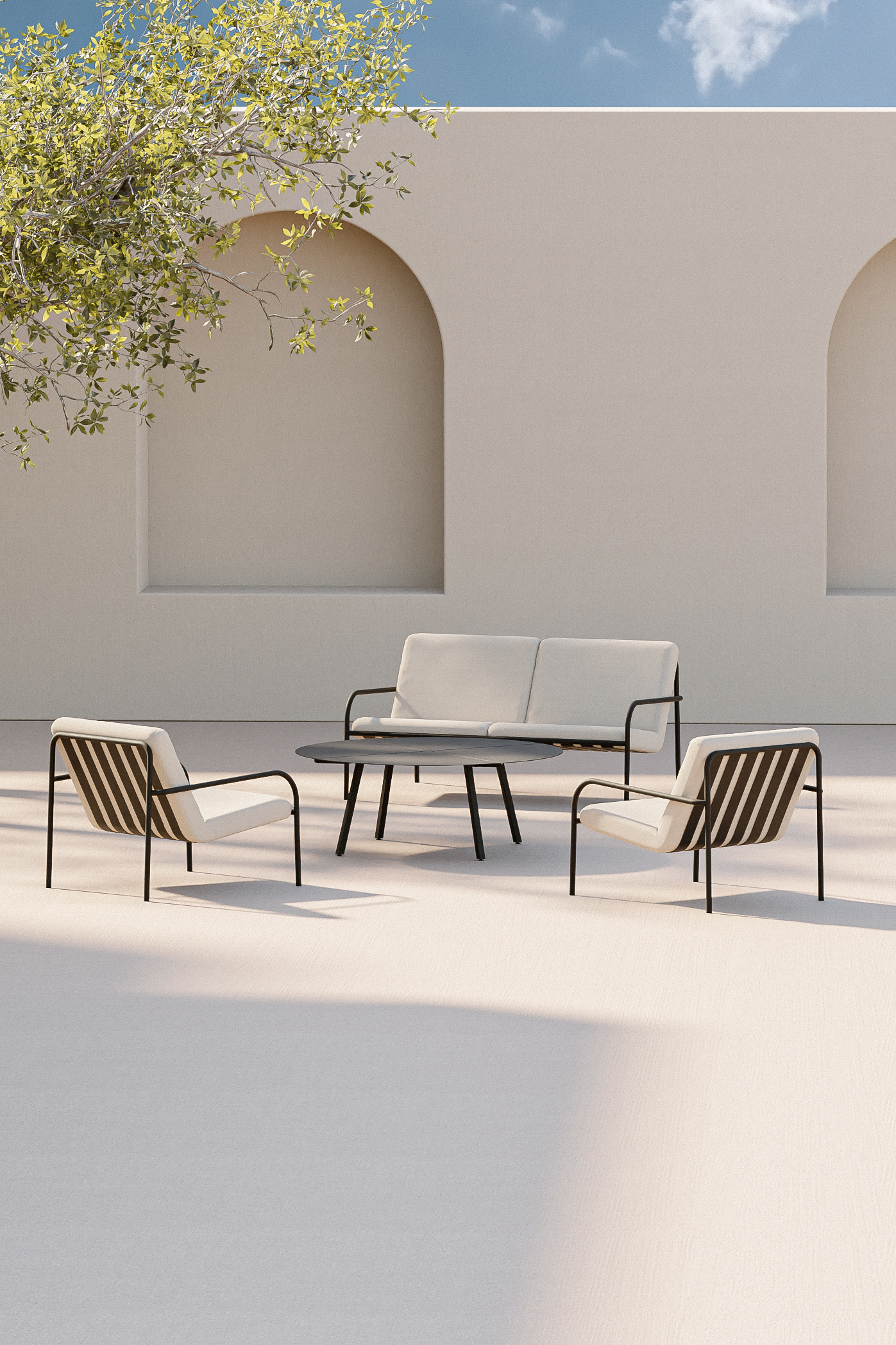 METALLBUDE // DIEGO - LOUNGESESSEL | OUTDOOR | BLACK/SAND