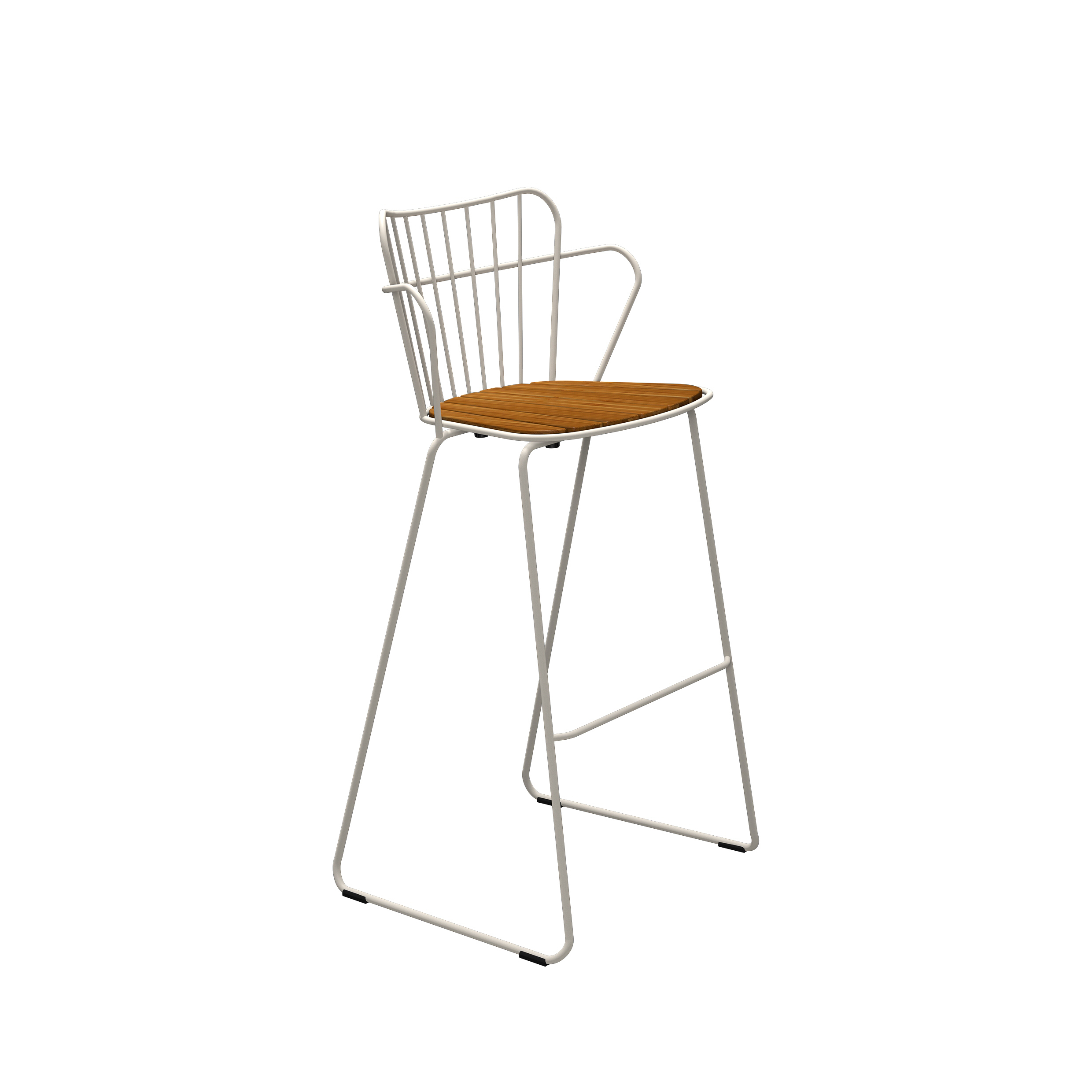 Houe // PAON Bar Chair - Color white, Seat bamboo