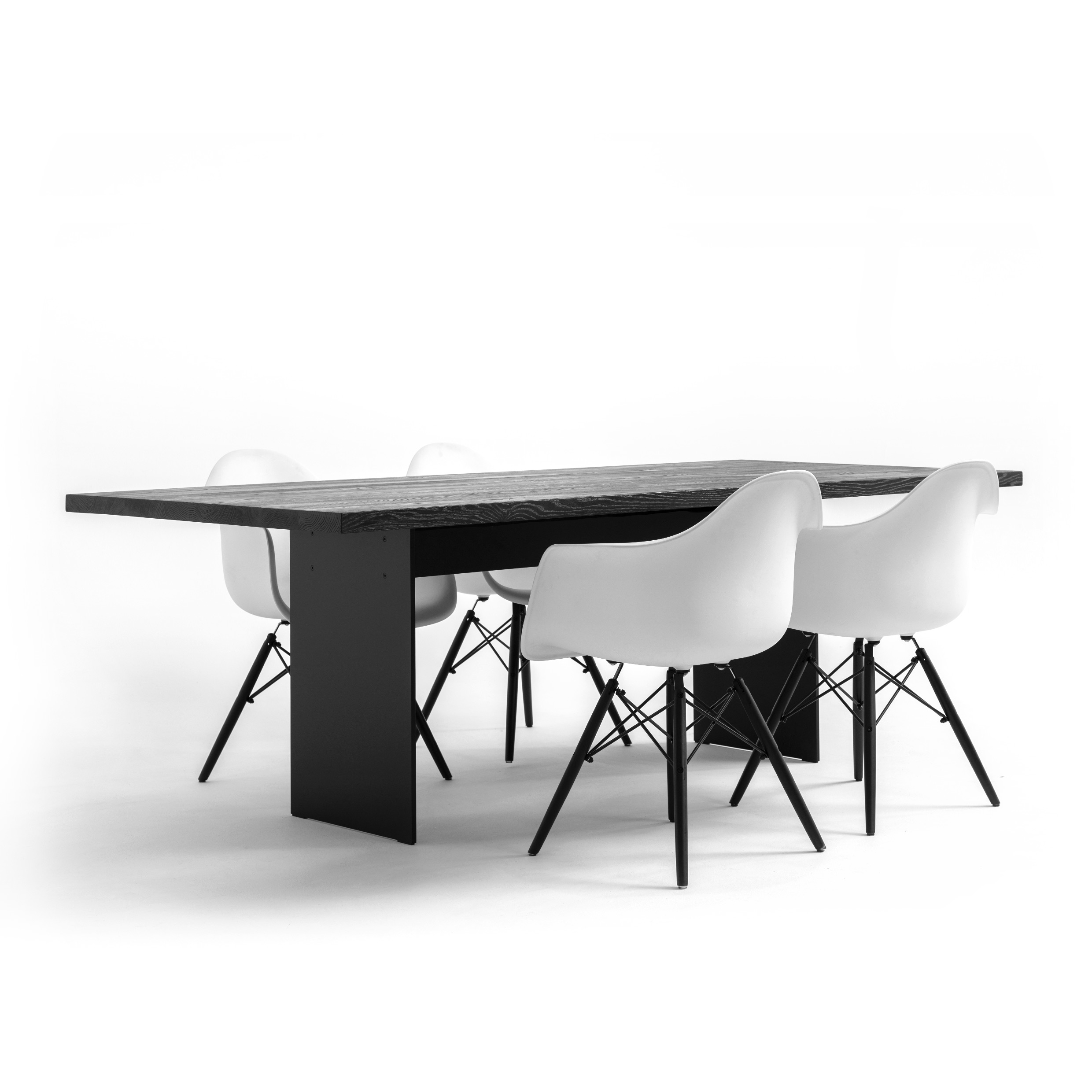 FORM EXCLUSIVE // FYNN - DINING TABLE | GERMAN OAK | BLACK CARED - SLEEK BLACK - 240CM X 100CM X 4CM